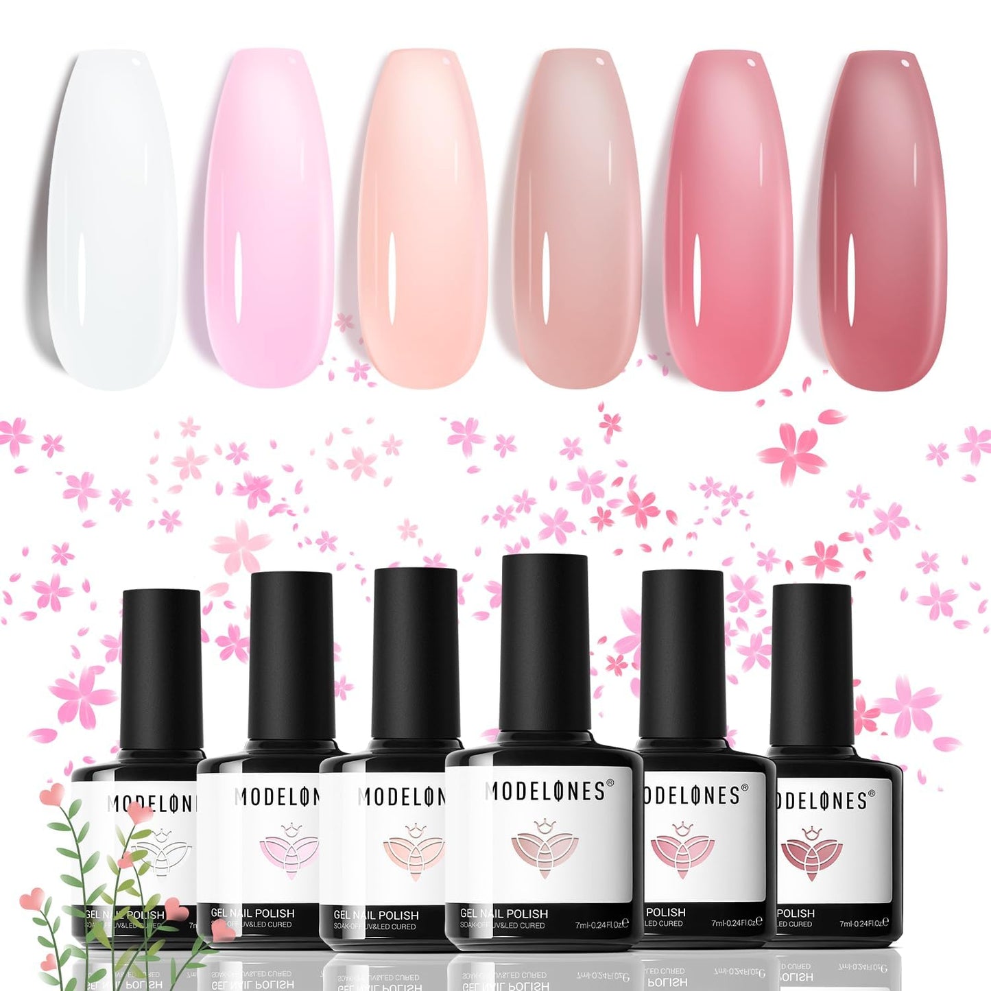 Pink Gel Nail Polish Set - 6 Pastel & Neon Shades for DIY Nail Art | Summer 2026 Collection