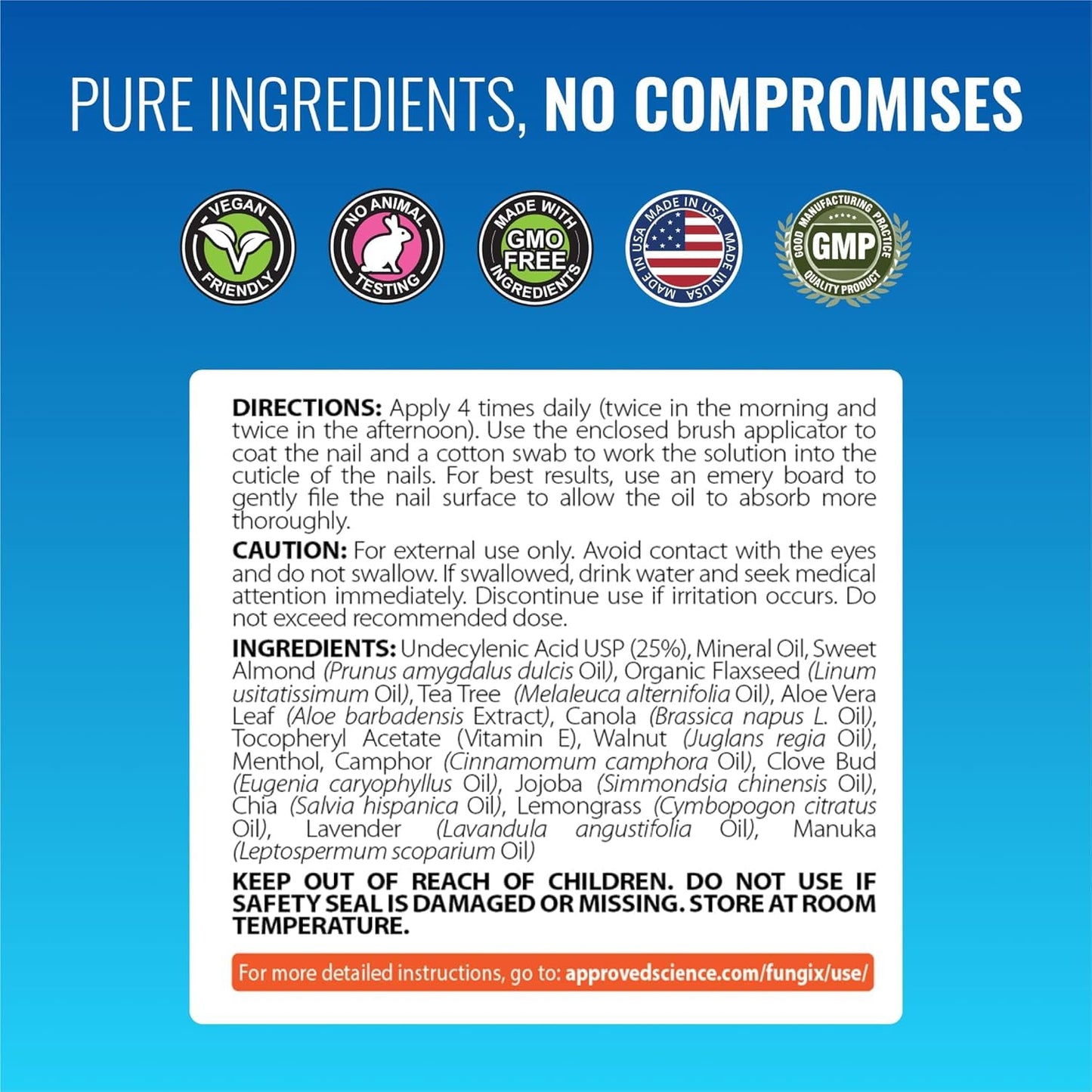 Fungix with Undecylenic Acid - Nail Solution - by Approved Science