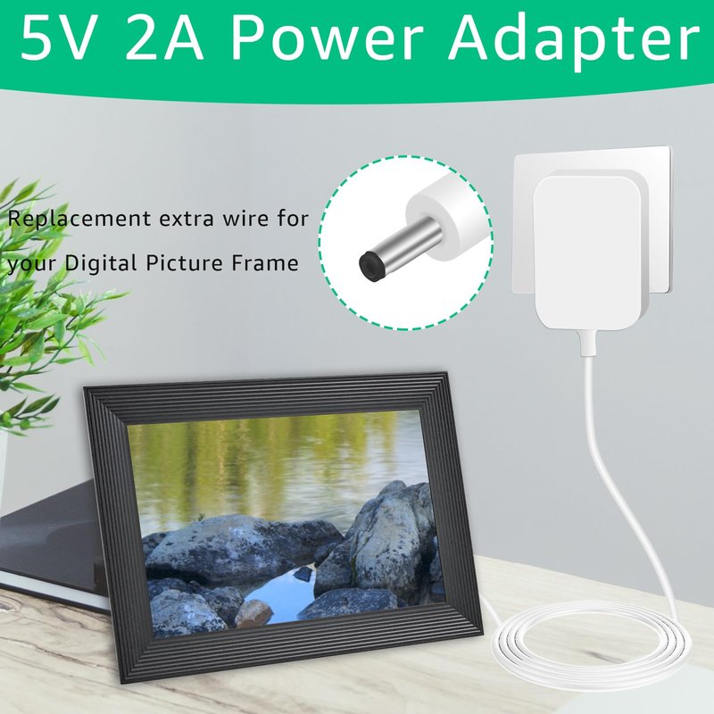 5V2A Charger Power Cord Suitable for Aura Carver AF100 AF900 SR-A30502000U2, White Wire Length 5 Feet (1Pack)