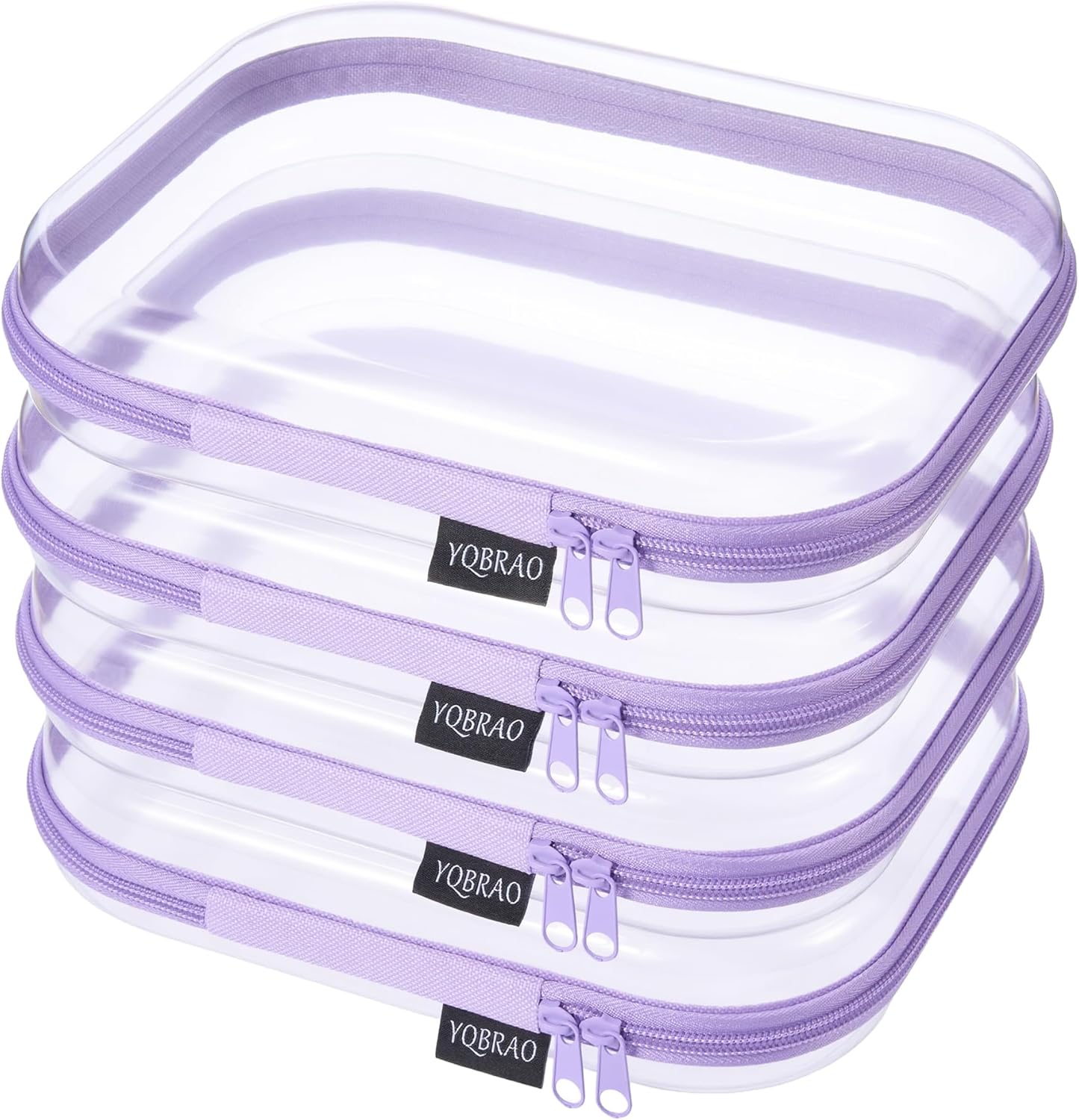 Clear Diaper Bag Organizer Pouches - 4-Pack Ultra-Thick PET Travel Bags | Rigid Self-Standing Design, TSA Approved