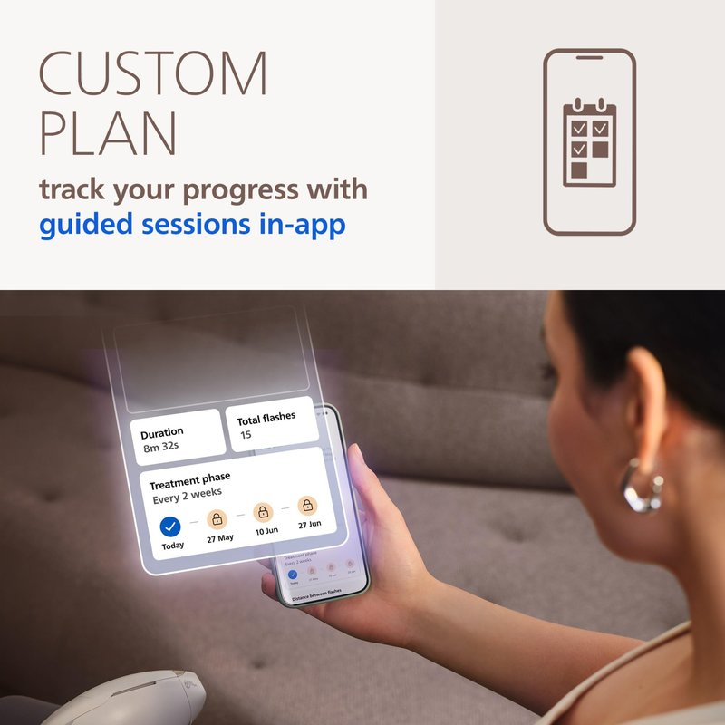 Philips Lumea 8000 Series IPL Hair Removal Device - Permanent Laser Hair Reduction for Women & Men, Easy and Comfortable Use at Home, SenseIQ, 2 Attachments for Body & Face, BRI932/03