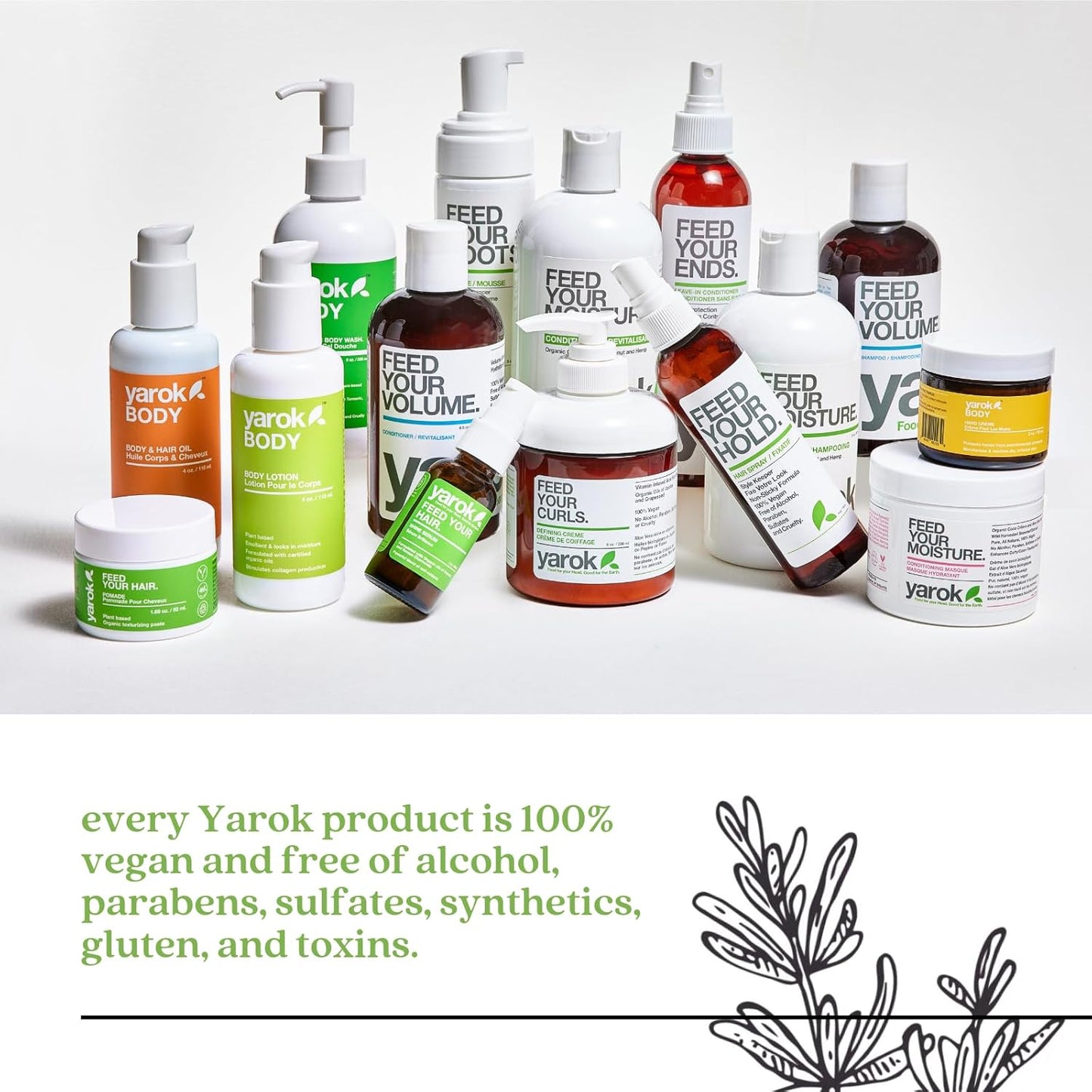Yarok Feed Your Roots Mousse - Volumizing Curl Enhancer | Non-Sticky, Vegan Formula - 8oz