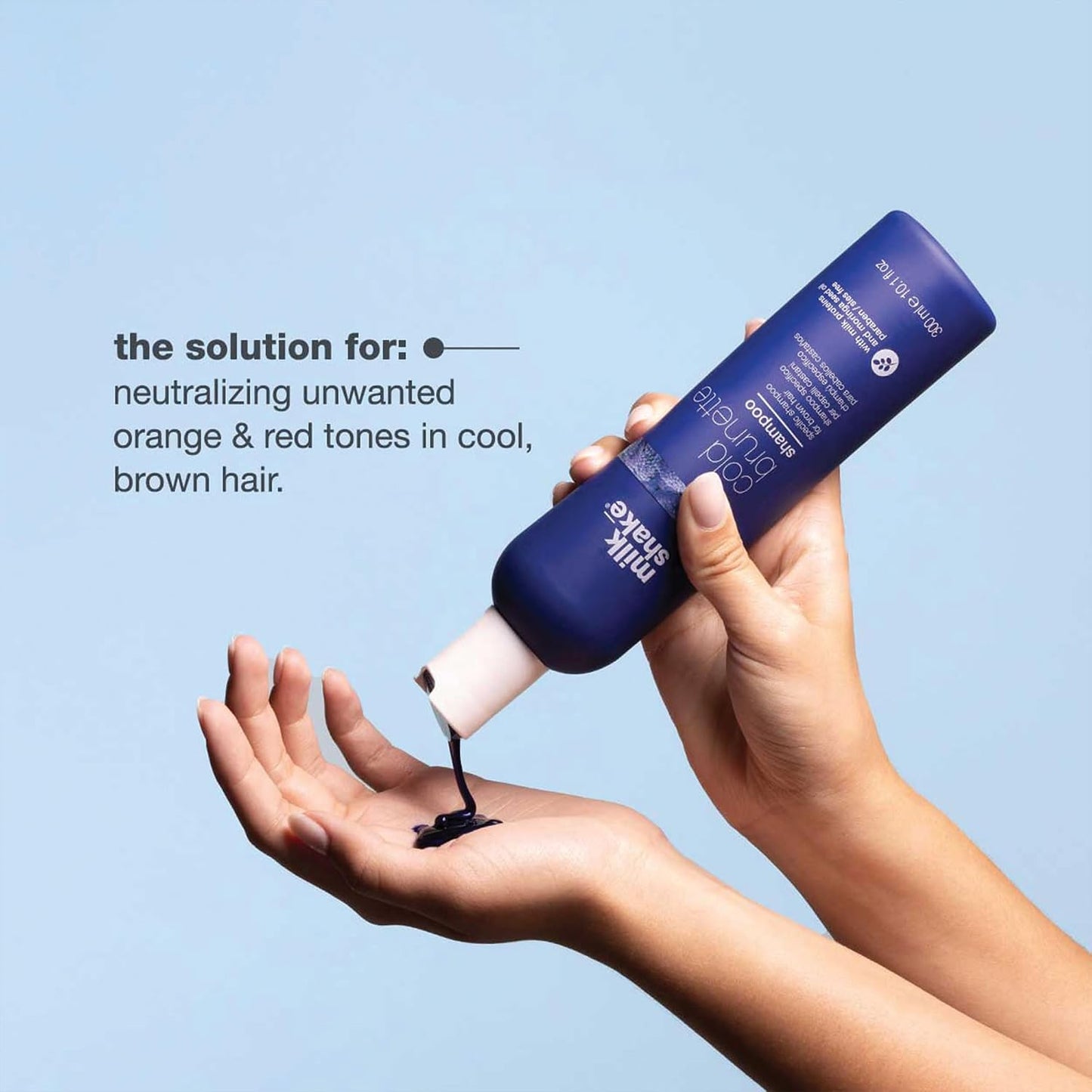 Cold Brunette Shampoo - Toning Shampoo with Blue Pigment to Neutralize Orange & Red Tones | SLS/SLES-Free, Strengthens Hair