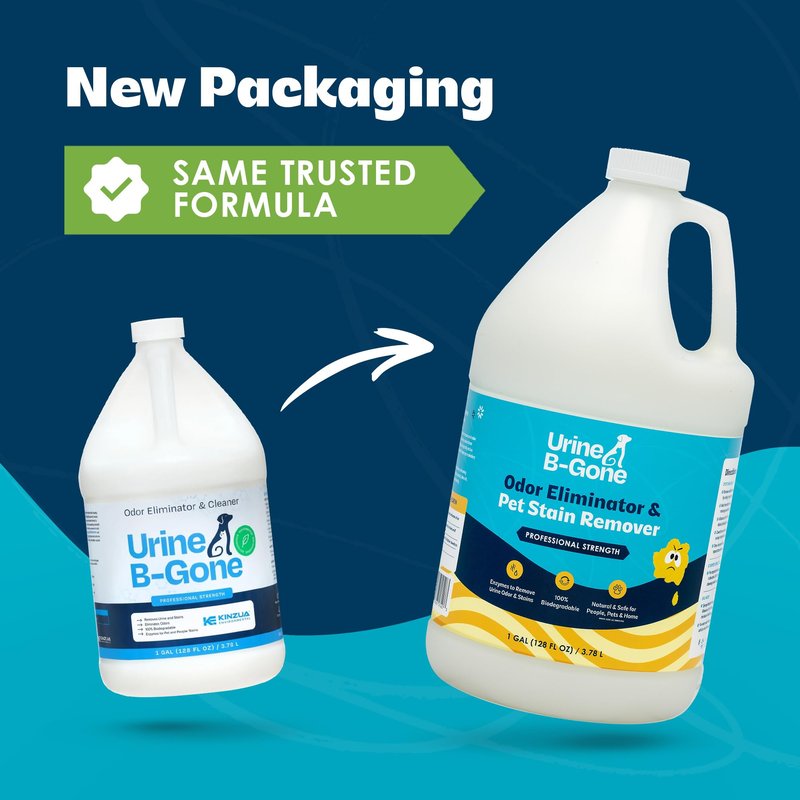 Urine B-Gone, Professional Enzyme Odor Eliminator & Pet Stain Remover, Human, Cat & Dog Urine Cleaner, Effective on Laundry, Carpets & More, Original Scent, 1 Gallon