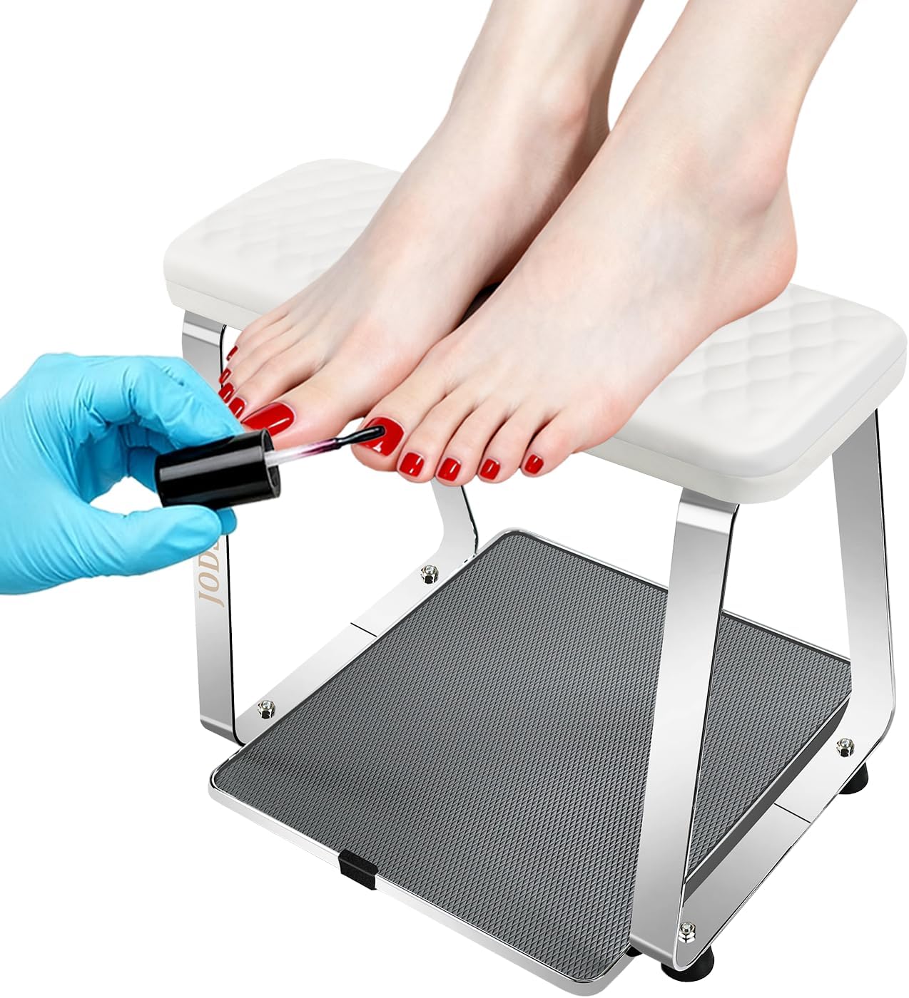 Pedicure Foot Rest - Soft Cushion Nail Stand for Home & Salon | Detachable Stainless Steel Design