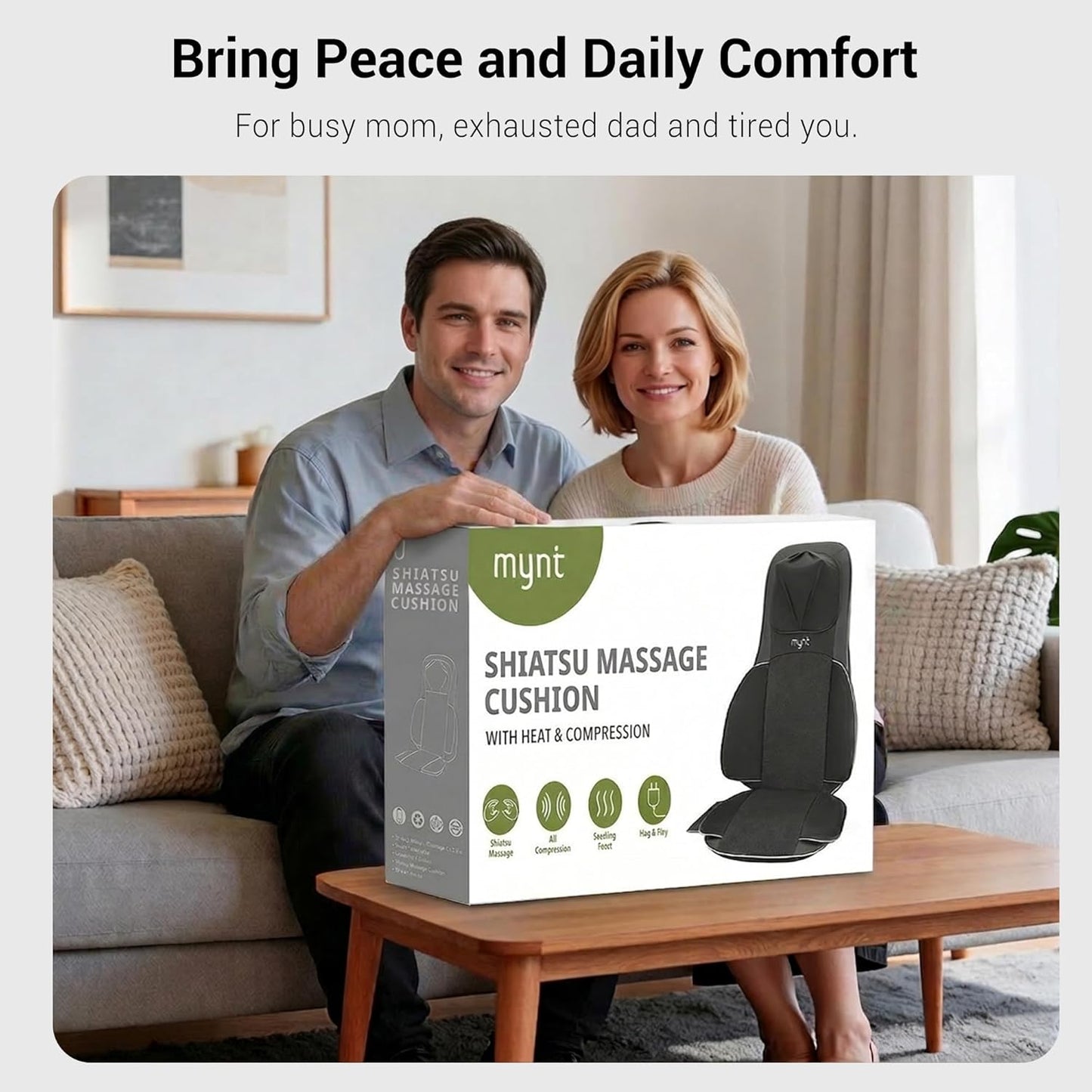 Shiatsu Neck and Back Massager - FSA Eligible HSA Approved, 10 Deep Kneading Nodes, 2D & 3D Adjustable with Heat | Portable Massage Chair Pad
