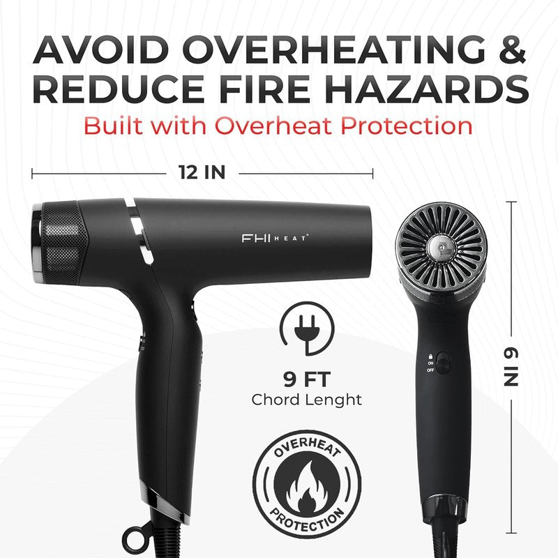 FHI Heat Innovator Pro Power Speed Hair Dryer - Ionic Technology, Quick-Dry, Lightweight | Diffuser Included, All Hair Types