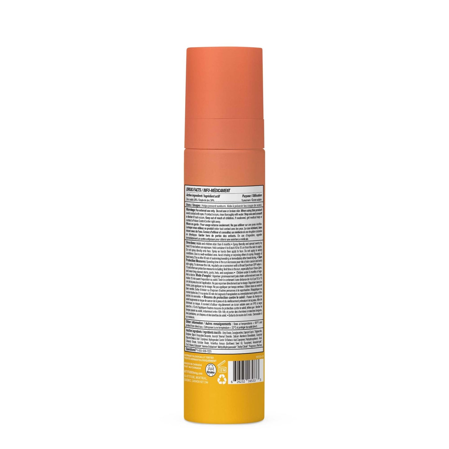 ATTITUDE Mineral Sunscreen Lightweight Lotion SPF 50, Broad Spectrum Zinc Oxide, EWG Verified, Non-Nano, Water-Resistant, Non-Greasy for Face & Body, Tropical Coco Scent, 3 Oz