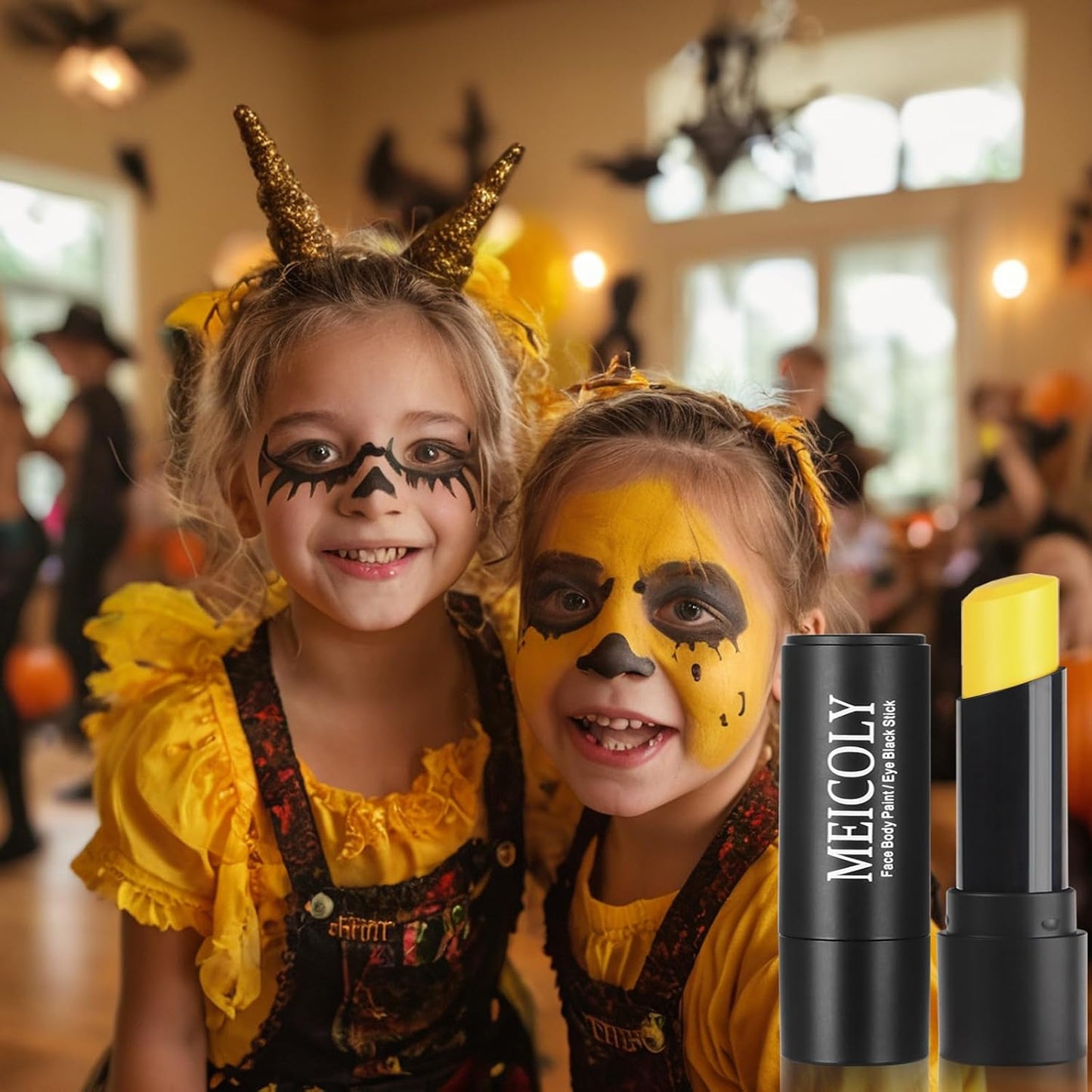 Yellow Eye Black Stick - Waterproof Face Paint for Sports & Halloween | Ideal for Baseball, Softball, Football, Lacrosse