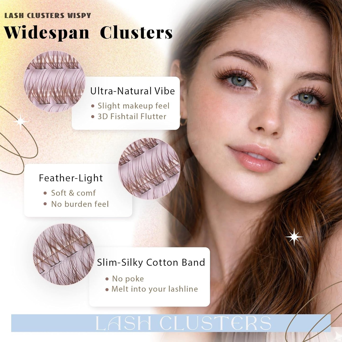 Natural Lash Cluster Eyelash Extensions Kit - 320 Pcs C Curl 10-16mm | Fluffy Individual Lashes for DIY Home Use
