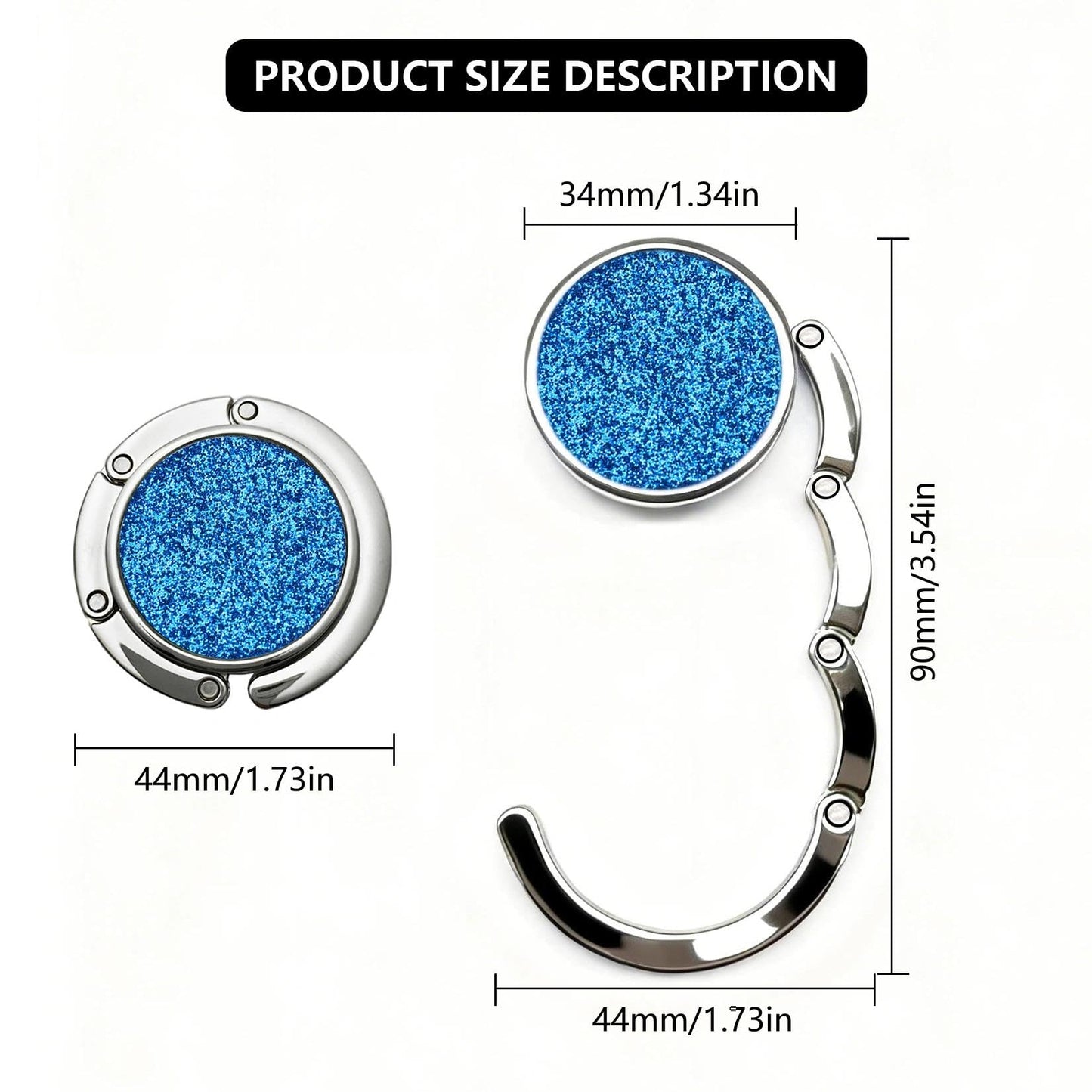 2 Pcs Foldable Purse Hook for Table Hangers, Purse Hanger for Tables, Folding Handbag Hooks for Tables, Folding Decor Table Hook Bag Hanger Holders(Blue)