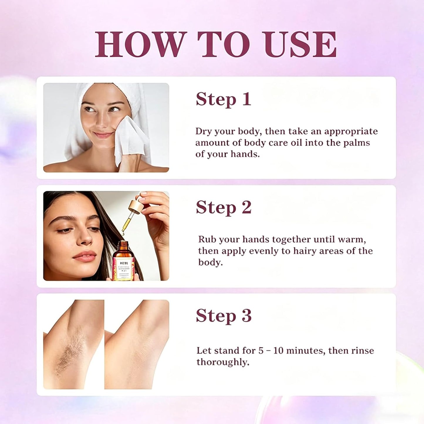 Rotundus Hair Removal Oil Serum - Moisturizing & Soothing Formula for All Skin Types | 2 Sets