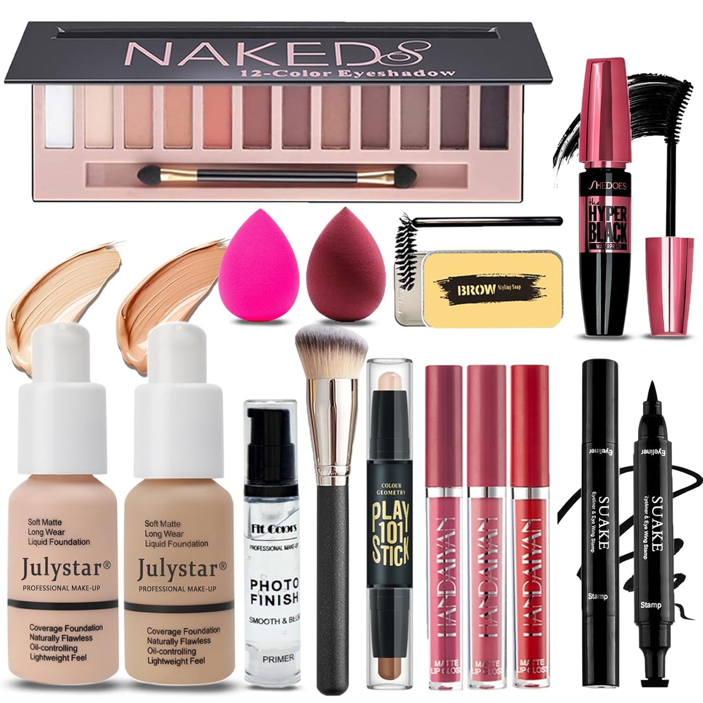 Makeup Kit for Women | 12-Color Eyeshadow, Foundation & Lipsticks - Complete Makeup Set for Teens & Adults