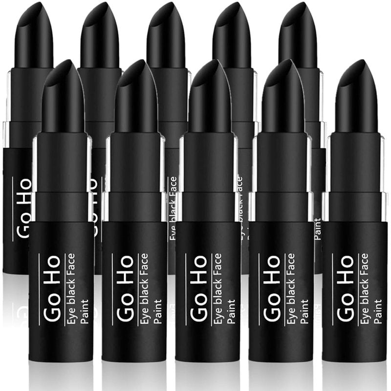 10 PCS Eye Black Face Paint Stick - Waterproof Sports Makeup | Easy to Apply & Remove