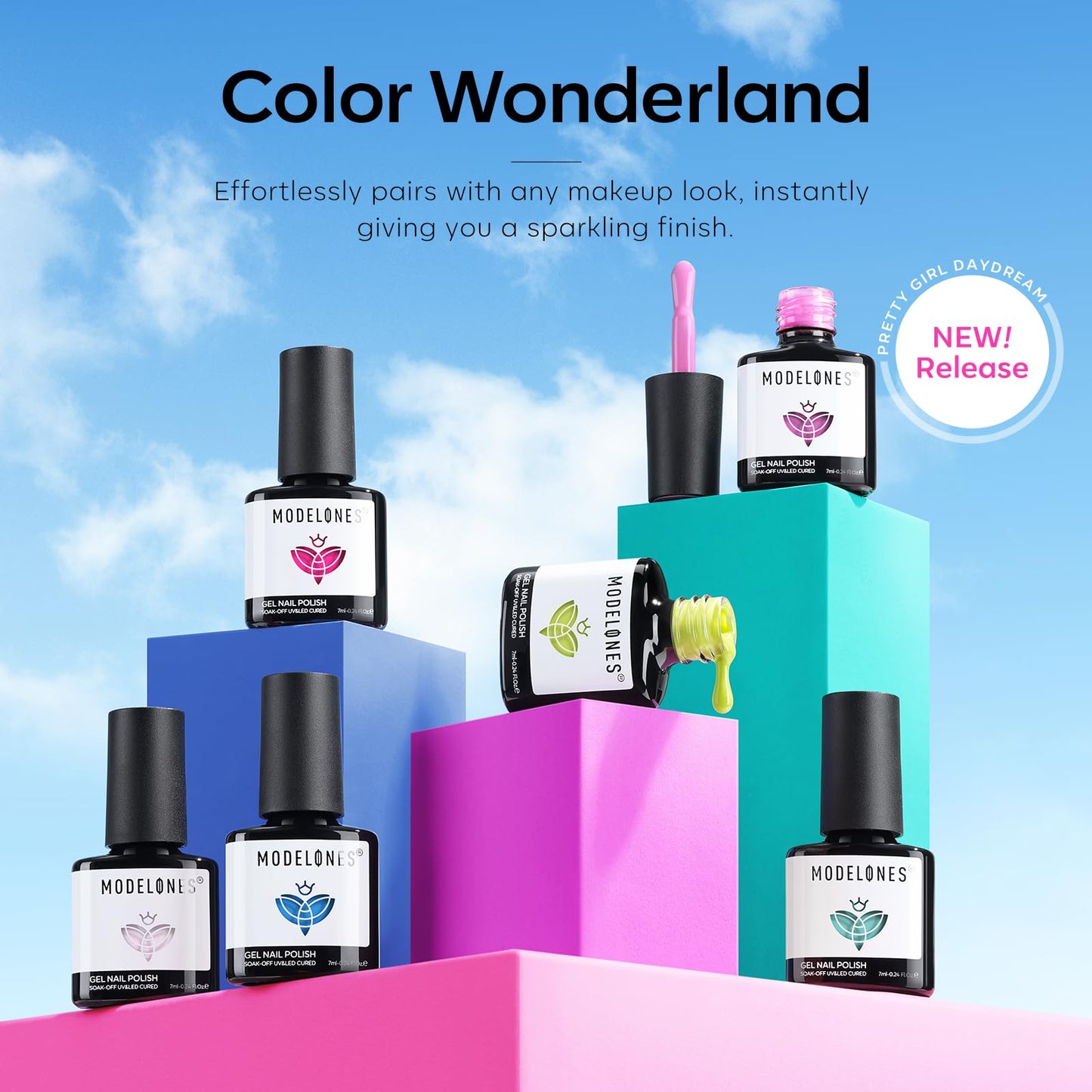 Modelones Gel Nail Polish Set, 6 Colors 2026 Spring Summer Pastel Mint Purple Light Pink Gel Polish Rainbow Bright Neon Green Blue Hot Pink Nail Polish Soak Off LED Manicure Salon DIY Starter kit Gift