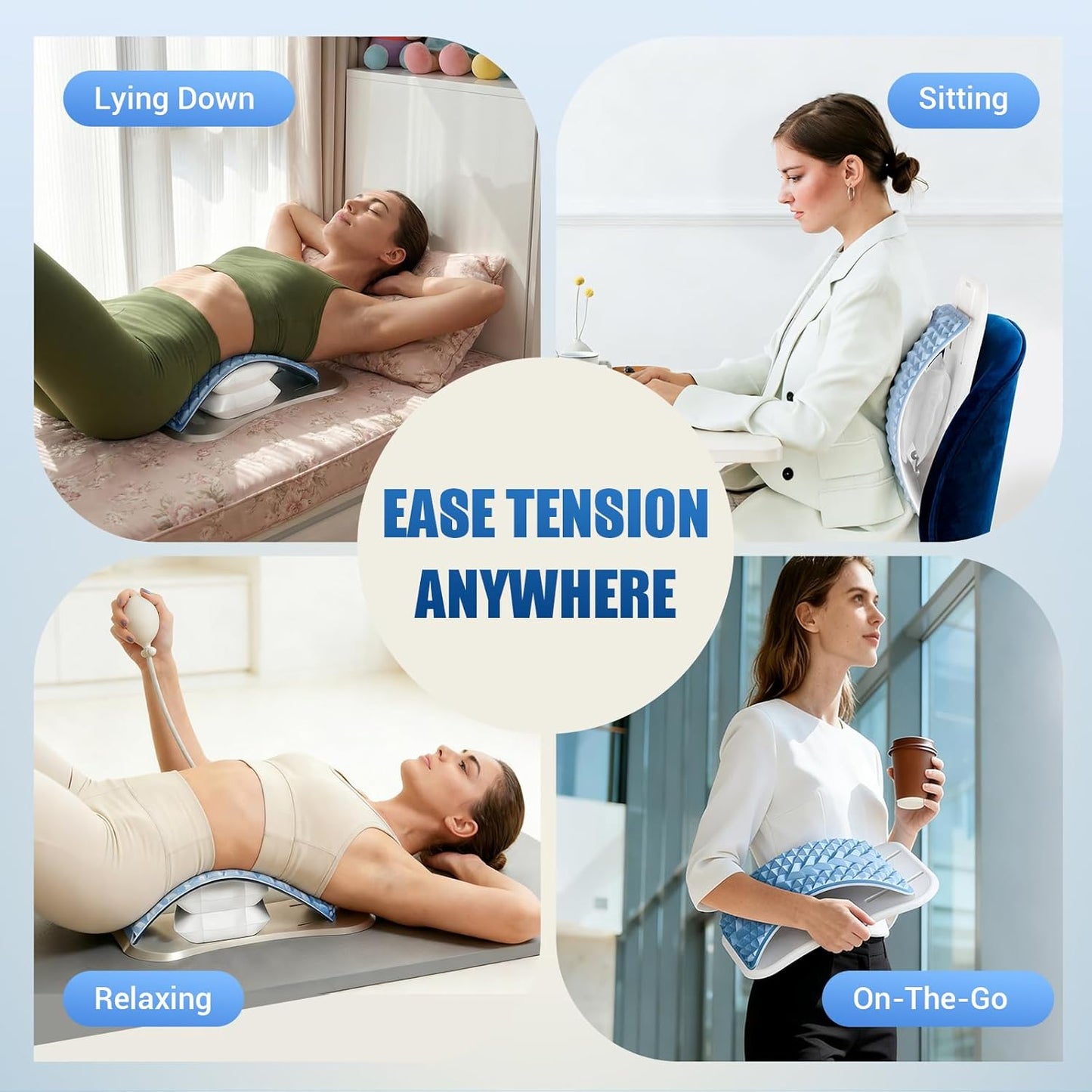 Back Stretcher for Lower Back Pain Relief - Adjustable Lumbar Support Board with Acupressure Points | Spine Decompression
