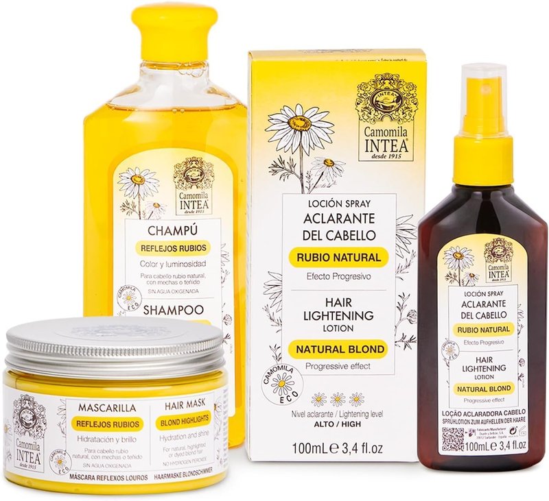 Camomila Intea Hair Lightener - 3-in-1 Natural Blonde Lightening Kit | Gentle Formula for All Hair Types