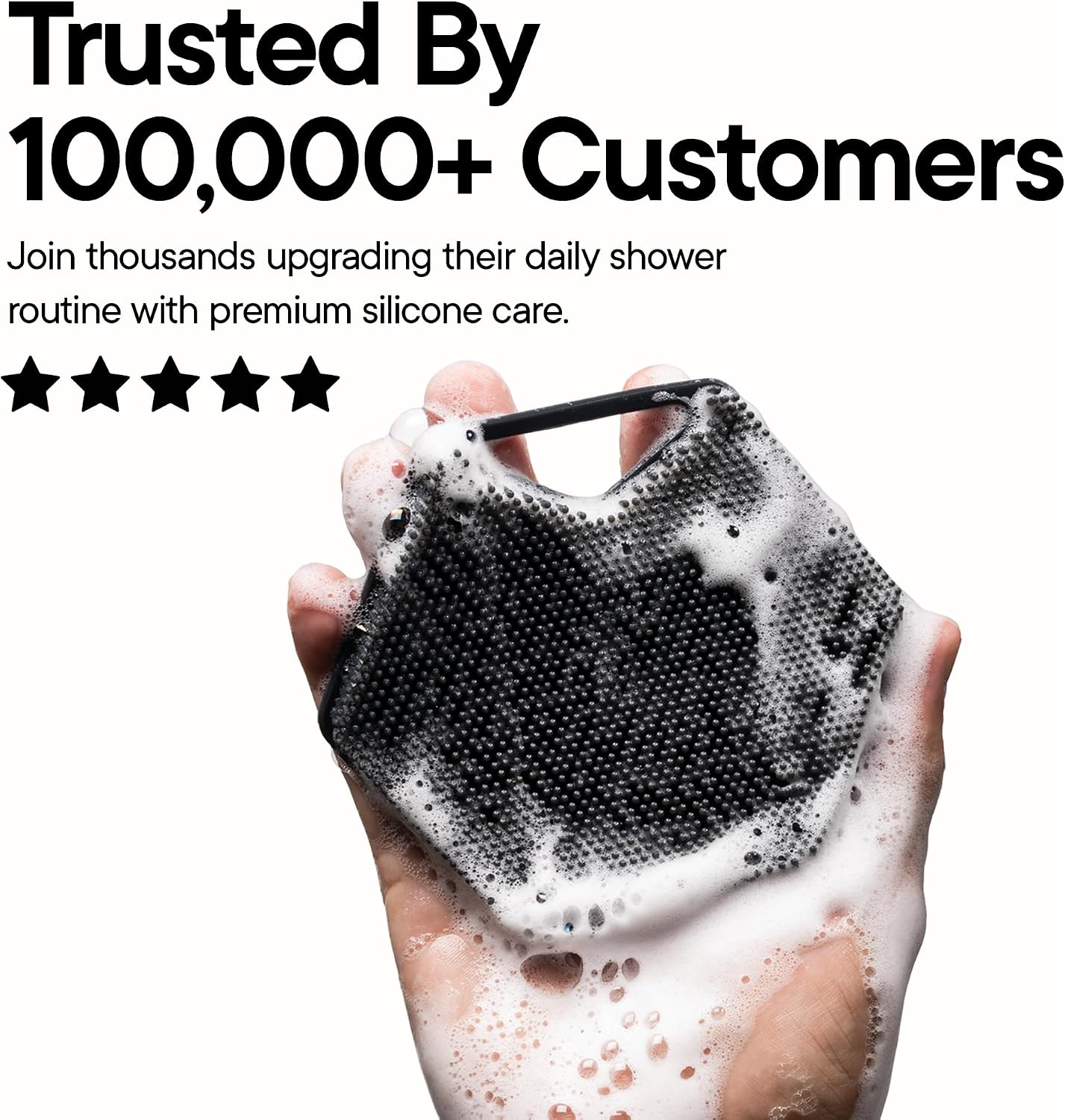 Premium Silicone Body Scrubber 2.0 - Hygienic Exfoliating Shower Scrubber for Sensitive Skin | Quick Drying & Long-Lasting - Charcoal
