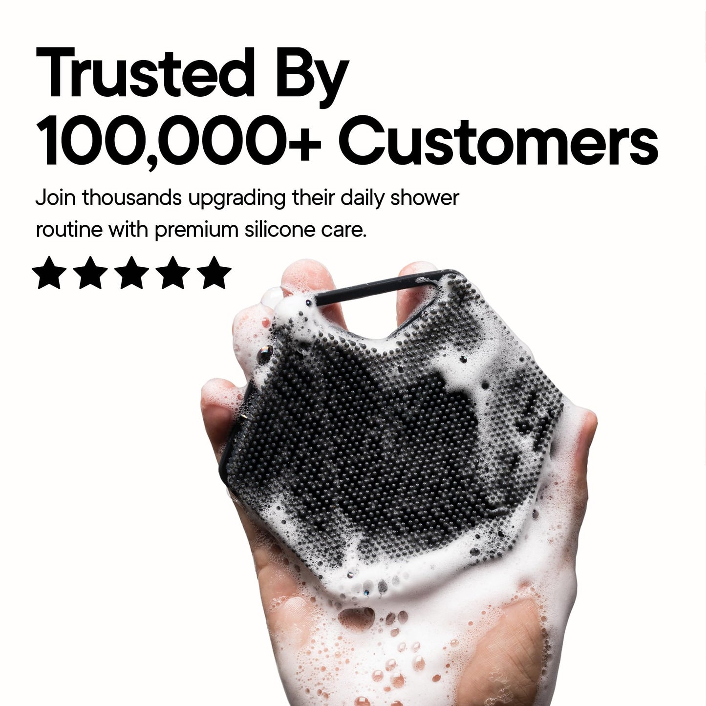 TOOLETRIES Premium Silicone Body Scrubber 2.0, Hygienic Loofah Alternative, Exfoliating Shower Scrubber for Sensitive Skin, Quick Drying & Long-Lasting Bathroom Essentials for Men & Women - Charcoal