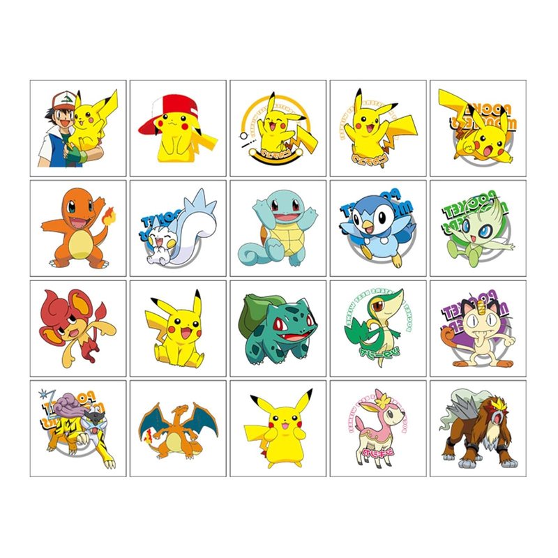 Cute Monster Temporary Tattoos - 20PCS Waterproof Cartoon Stickers for Kids | Classroom Rewards, Birthday & Holiday Fun