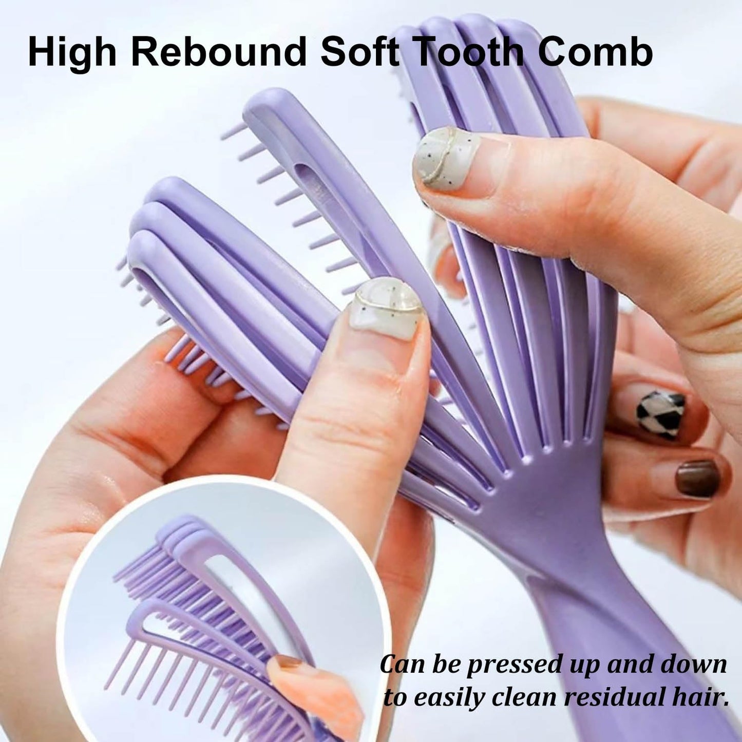 Professional Curved Vent Brush, Wet and Dry Use Curling Comb, Detangling and Massaging Hair Brush (Pink)