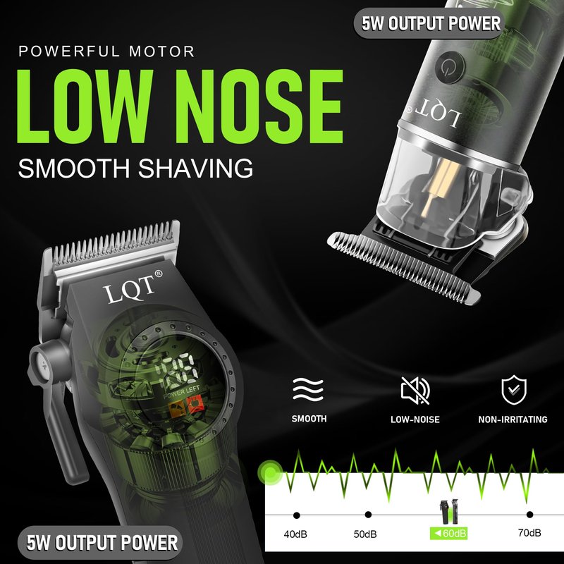 LQT Hair Clippers Professional Cordless for Men, Barber Clippers for Hair Cutting Kit, Wireless LCD Display Hair Trimmers Set, Rechargeable Haircut Machine Gifts for Family