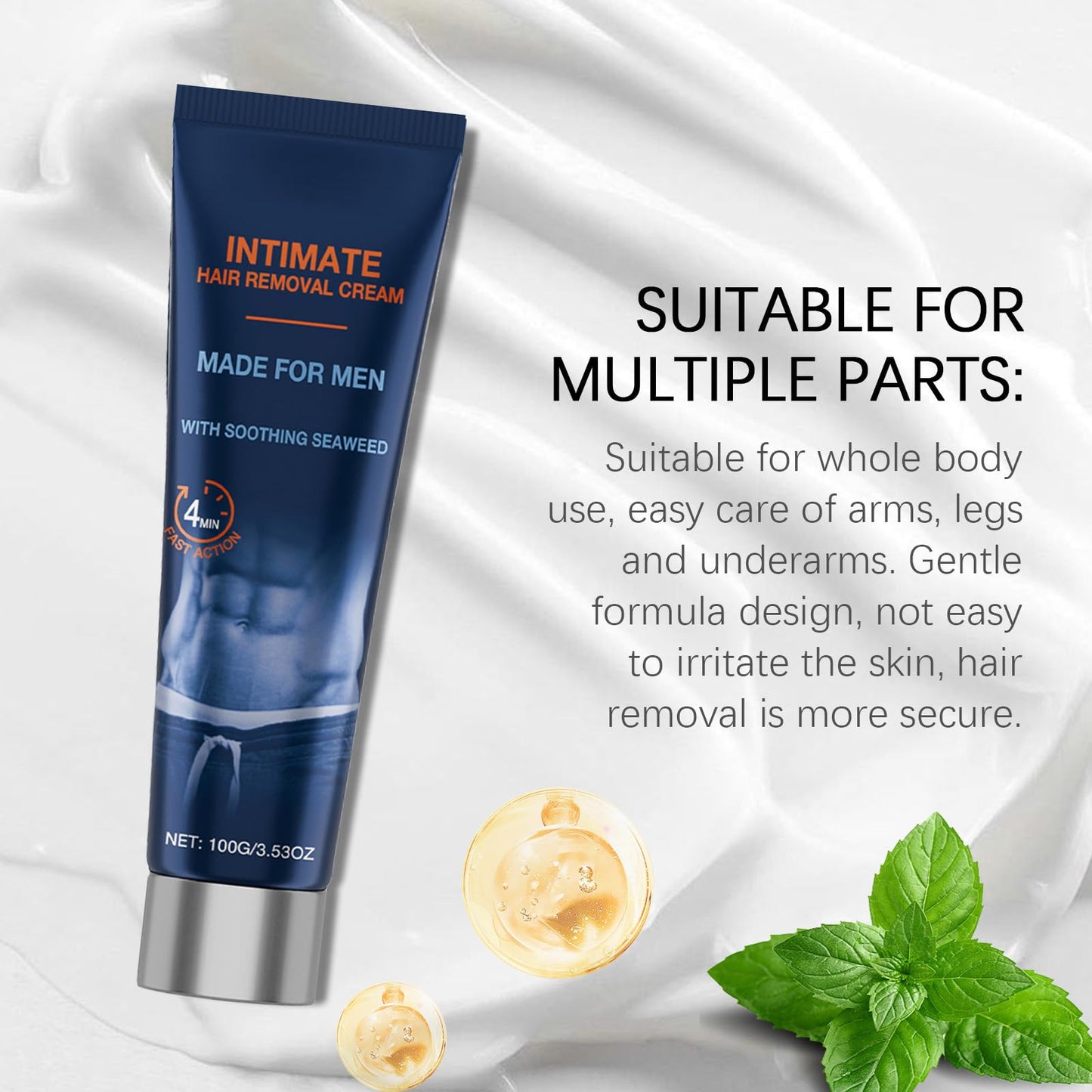 2026 New Painless Hair Removal Cream for Men, Fast-Acting Gentle Depilatory for arms legs chest, Intimate & Body Depilatory Cream, Moisturizing Soothing Formula (1 Pack)