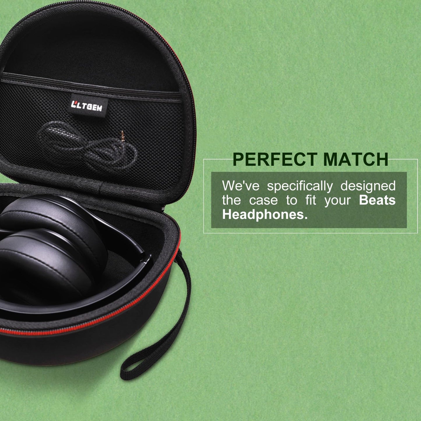 Headphone Case Compatible with Beats Studio Pro/Solo 4 / Studio 3 / Solo 3 / Picun B8 / BERIBES/JLab JBuds Lux ANC Wireless Bluetooth Noise Cancelling Headphones, Black+Gray(Case Only)
