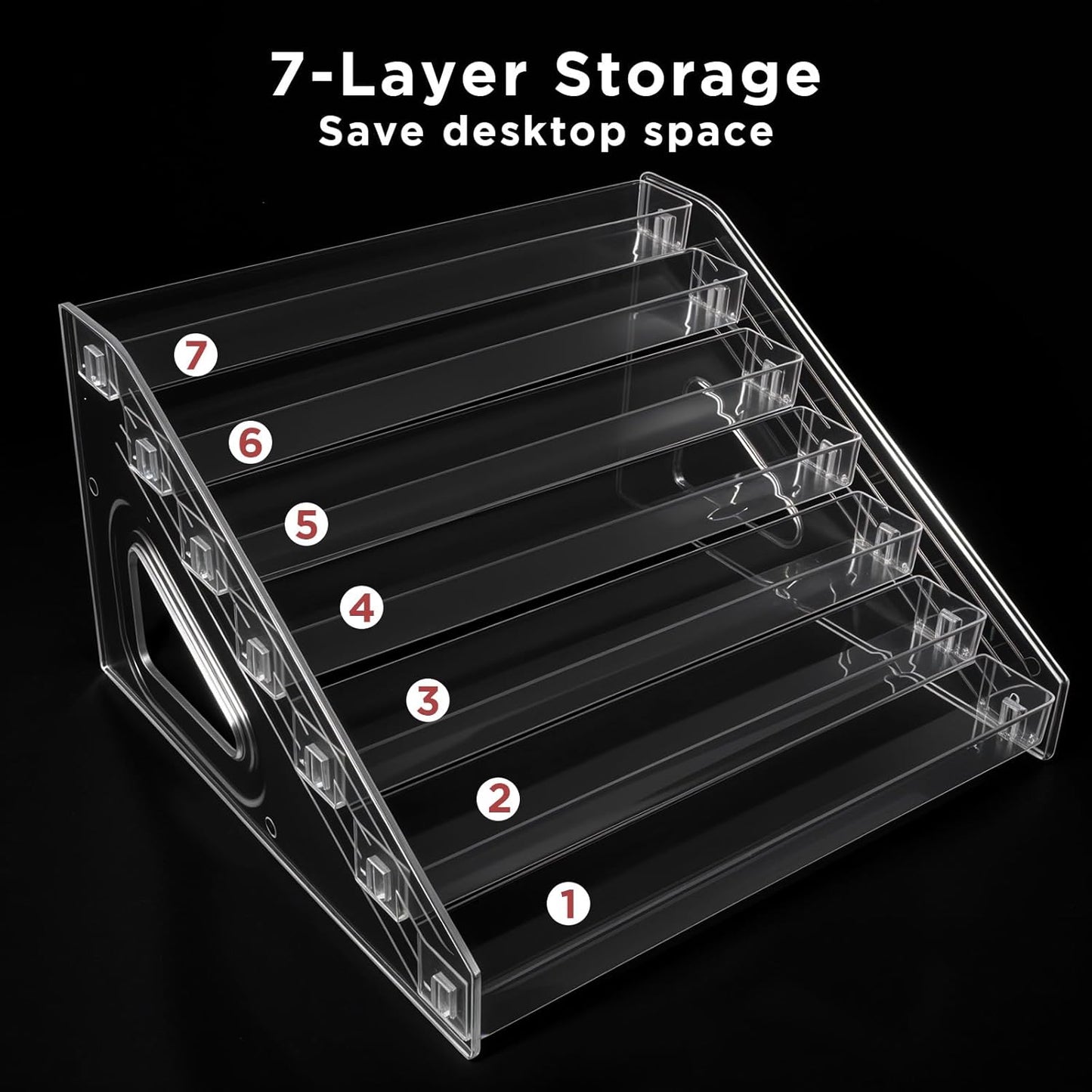 Essential Oils & Nail Polish Organizer - 7-Tier Acrylic Display Rack | Multi-Use for Makeup & Sunglasses