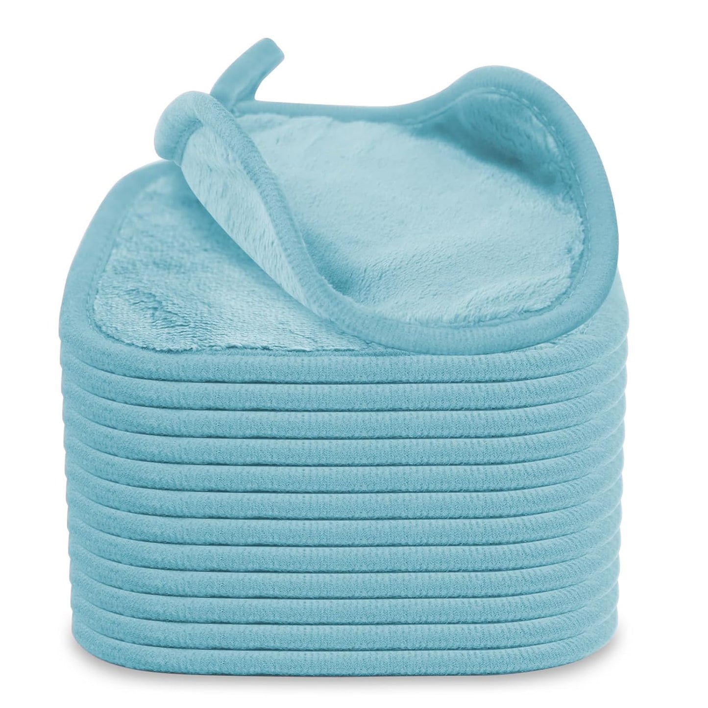 Makeup Remover Cloth - Ultra Soft Reusable Microfiber Towels for All Skin Types | 12 Pack, 6x6 Inches, Blue