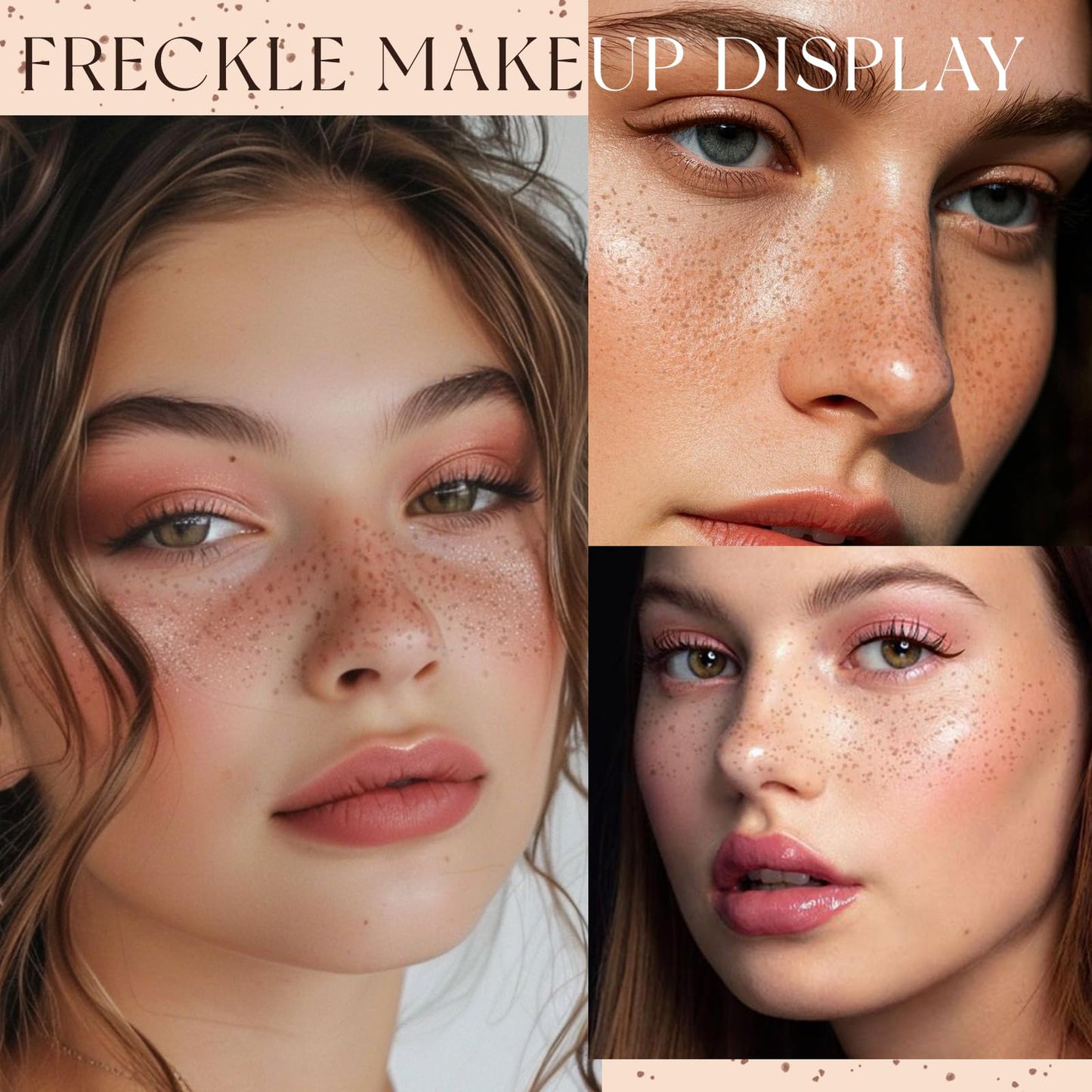 HOSAILY 2 in 1 Dual Ended Freckle Stamp&Freckle Pen, Waterproof Quick Dry Soft Dot Faux Freckles, Natural Lifelike Long Lasting Fake Freckle Marker Pencil Face Decoration Sunkissed Makeup