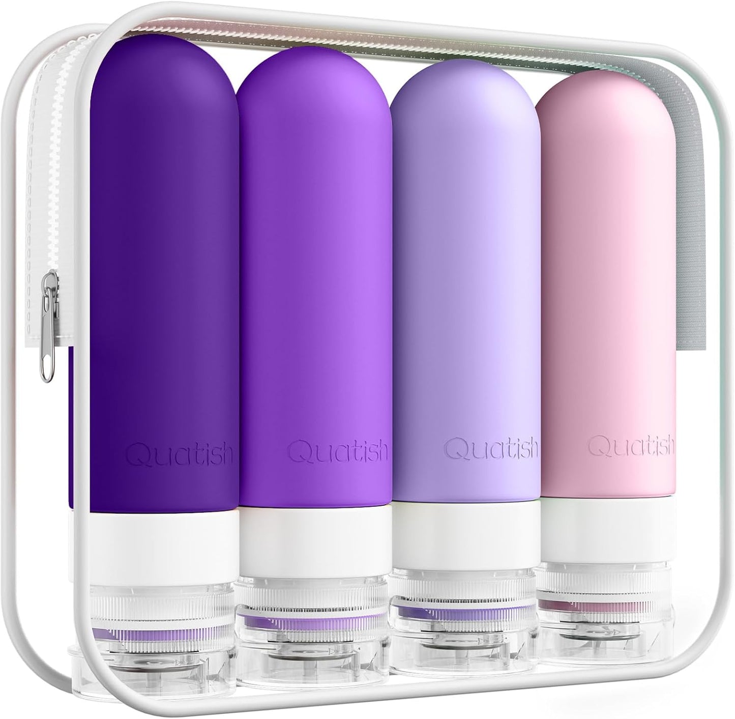 Travel Bottles for Toiletries - Leak-Proof Silicone 3 oz TSA Approved | 4 Pack Grey