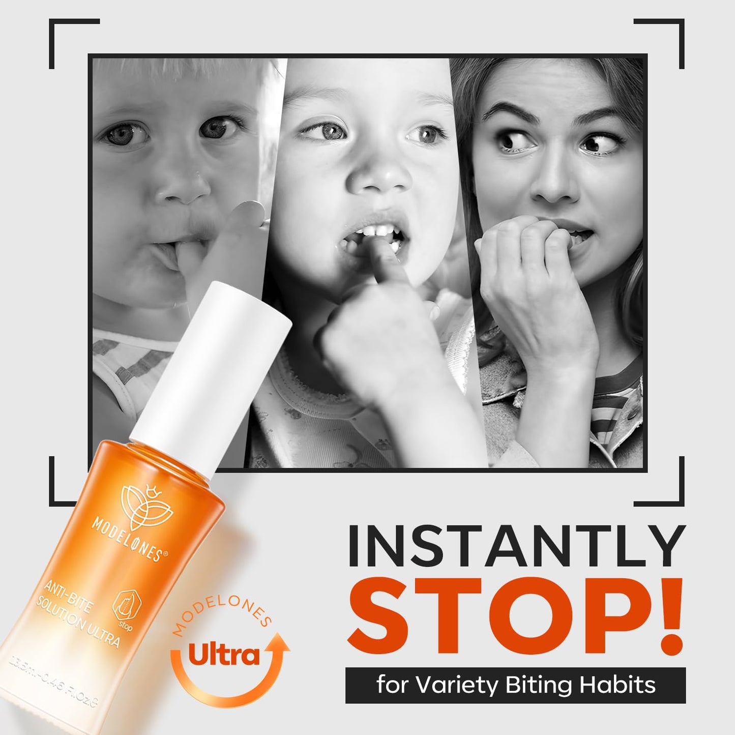 Modelones Nail Biting Prevention | Kids' Thumb Sucking Deterrent Bitter Nail Polish - 0.46 fl oz, Safe for Ages 1+