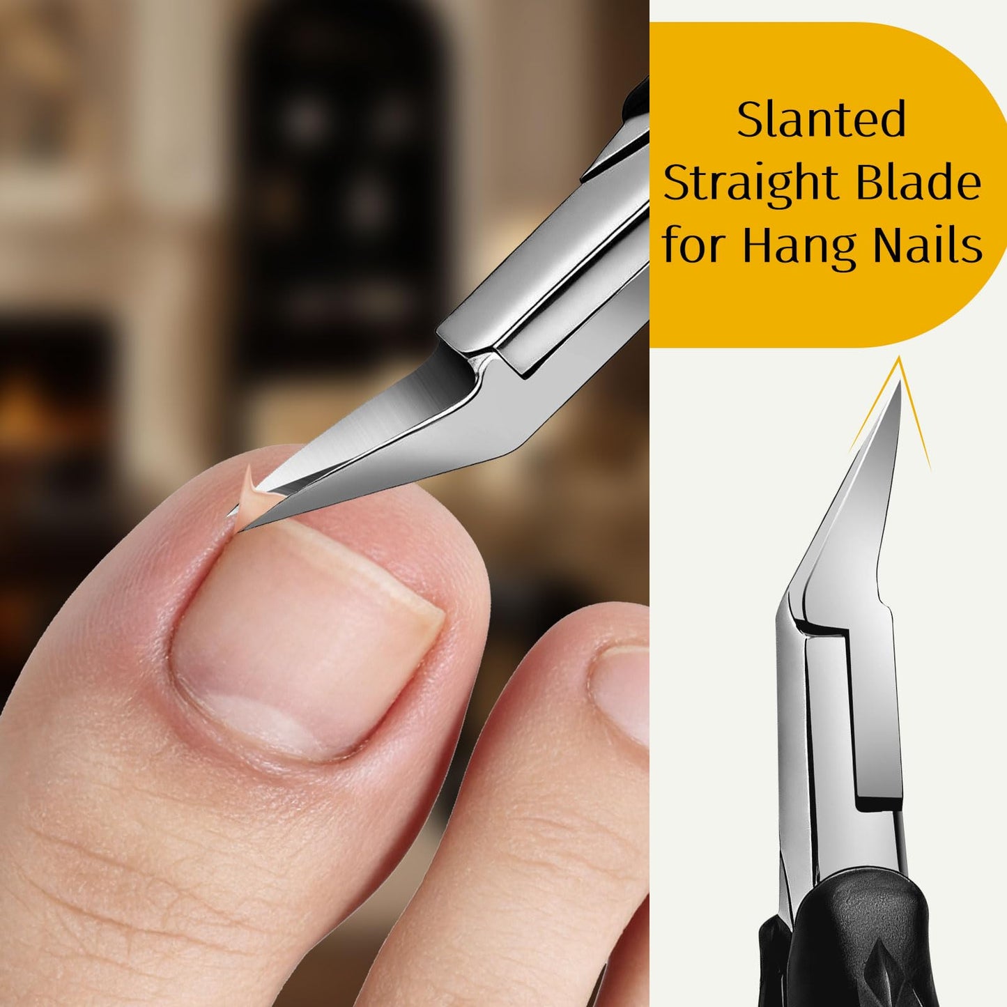 EBEWANLI Toenail Clippers for Thick Toenails - Heavy Duty Toe Nail Clipper Kit for Ingrown Toenails, Stainless Steel Nail Nippers with Non-Slip Rubber Handle, with Lifter & File and Travel Bag