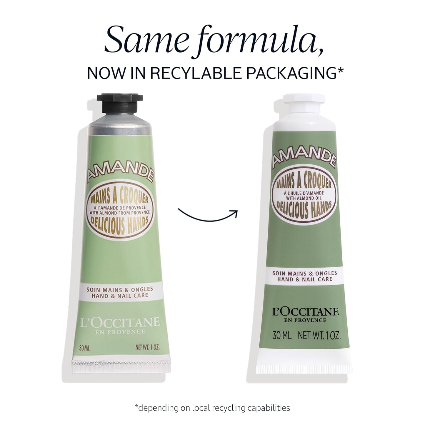 L’Occitane Almond Hand Cream - Hydrating & Nourishing Formula for Dry Skin & Cuticles | Fast-Absorbing, Vegan Scented