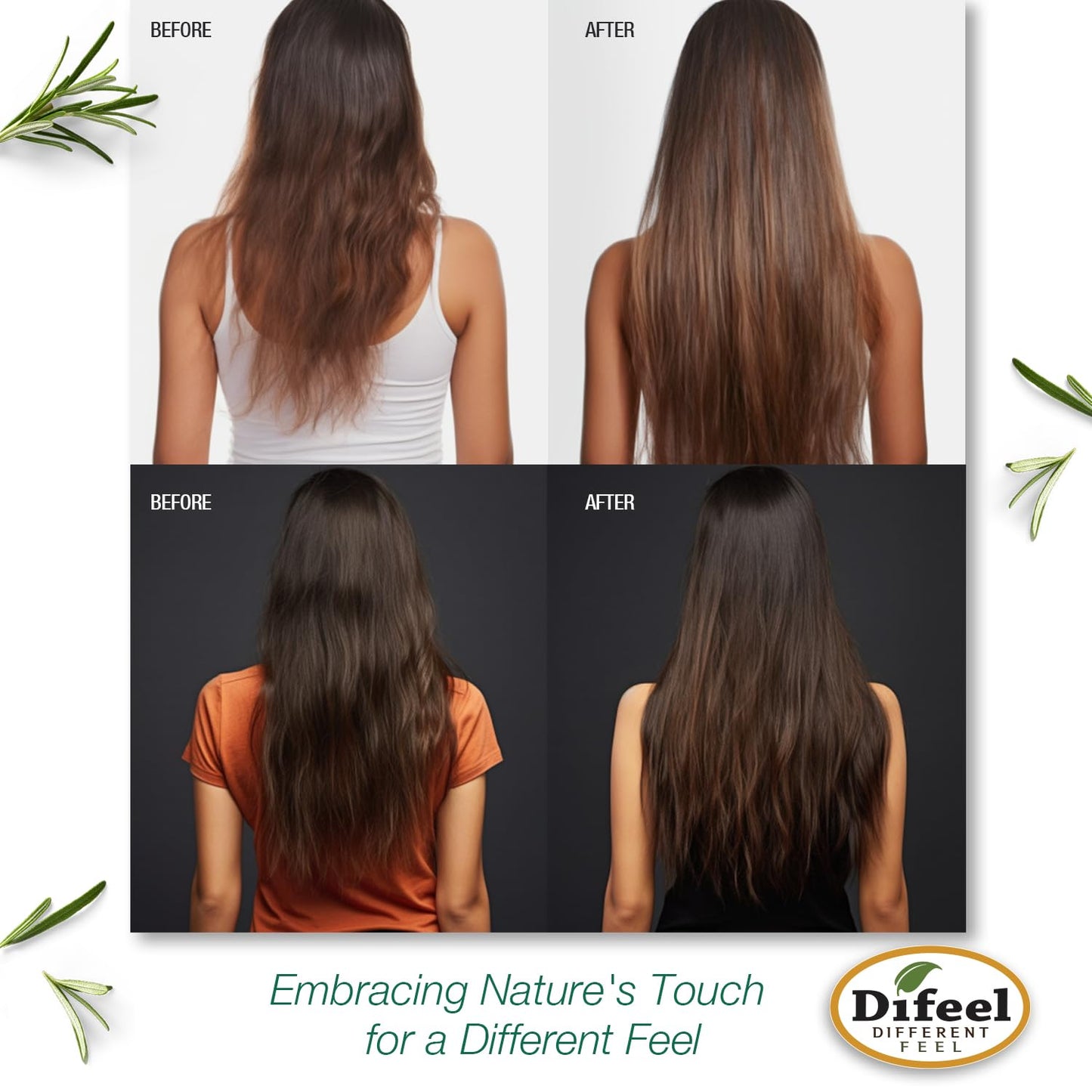 Difeel Rosemary and Mint Anti-Breakage Serum Oil Mist 8 oz. - Hair Strengthening Serum Mist, Reduces Split Ends, Reduces Breakage and Frizz