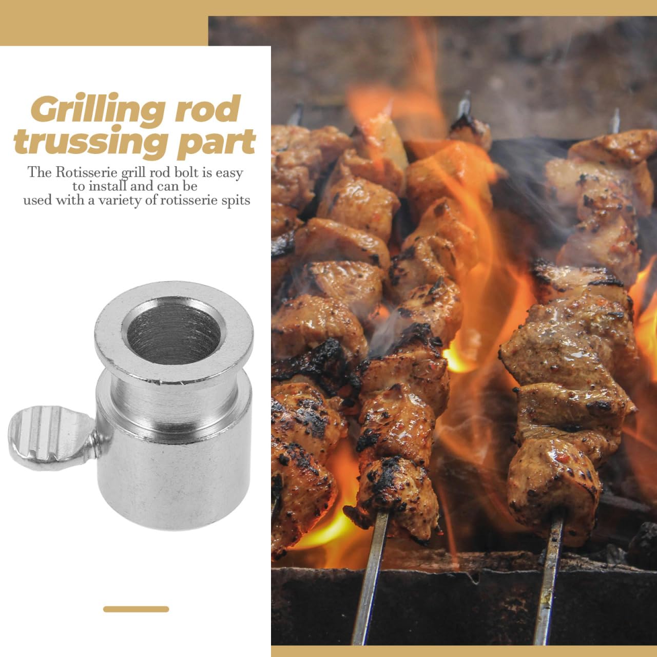 POPETPOP Rotisserie Spit Rod Roller Bushings, Stainless Steel Rotisserie Rod Holder Accessory for Outdoor Barbecue Ensures Smooth Rotation and Even Cooking of Food
