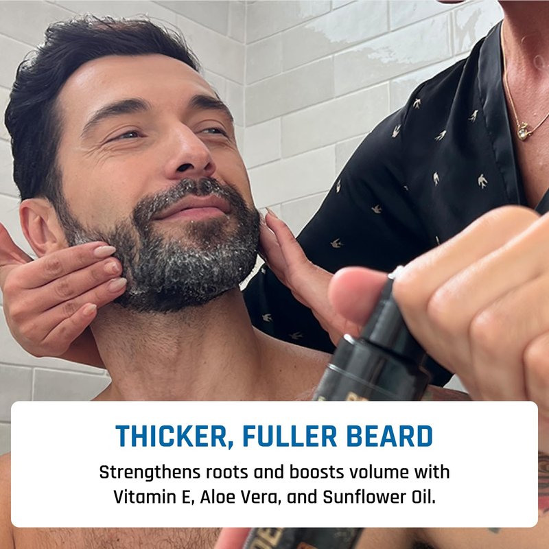 Derm Dude BeardGasmic 2-in-1 Beard Shampoo & Conditioner for Men | Formulated with Aloe Vera & Vitamin E to Clean, Hydrate & Nourish For Thicker Fuller-Looking Beard | Sulfate-Free, Cedar & Citrus 4oz