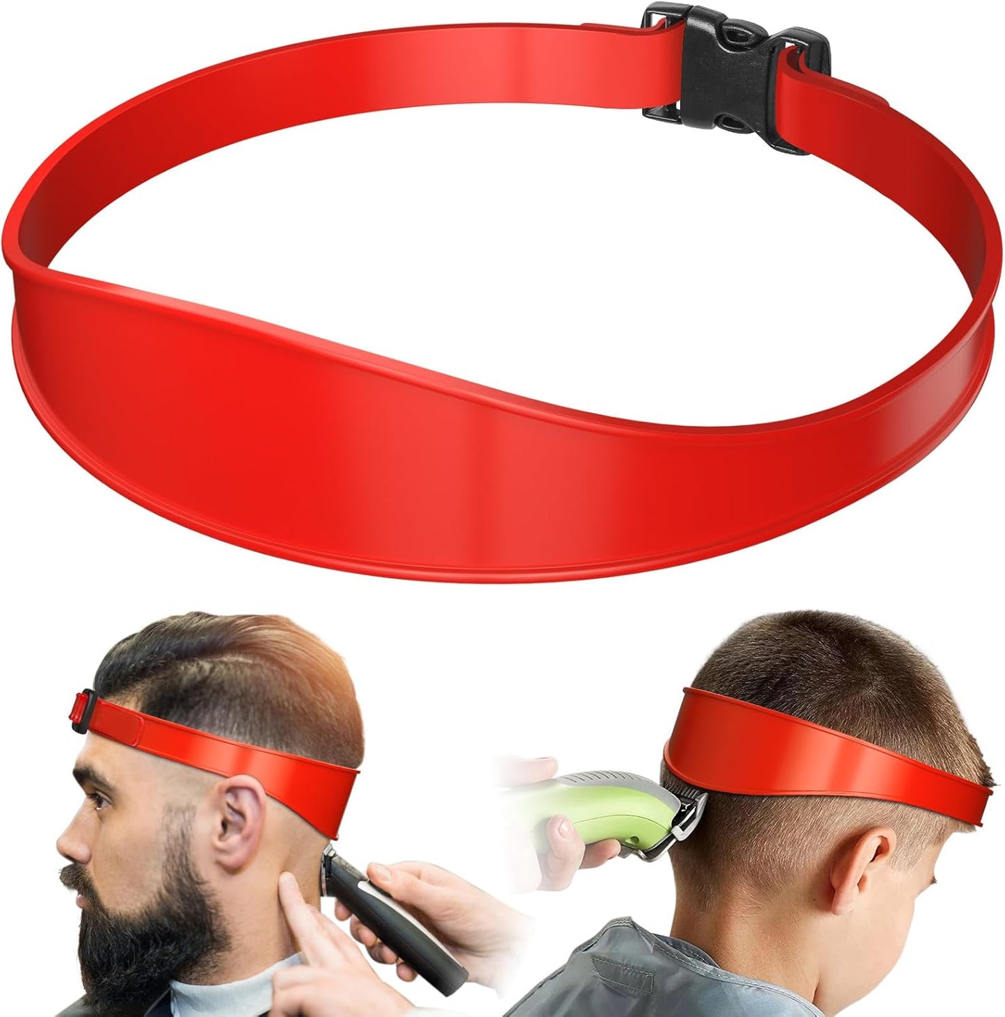 AOMGD Neckline Shaving Template - Adjustable Hair Trimming Guide for DIY Haircuts | Portable Red Tool