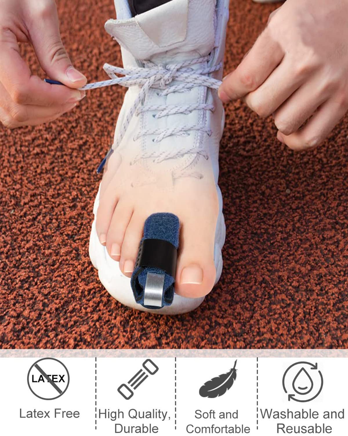 Golbylicc 1 Pair Toe Splint Broken Toe Brace Toe Straightener for Hammer Toe, Curled Toe, Big Toe, Women Men Broken Toe Support Toe Wraps