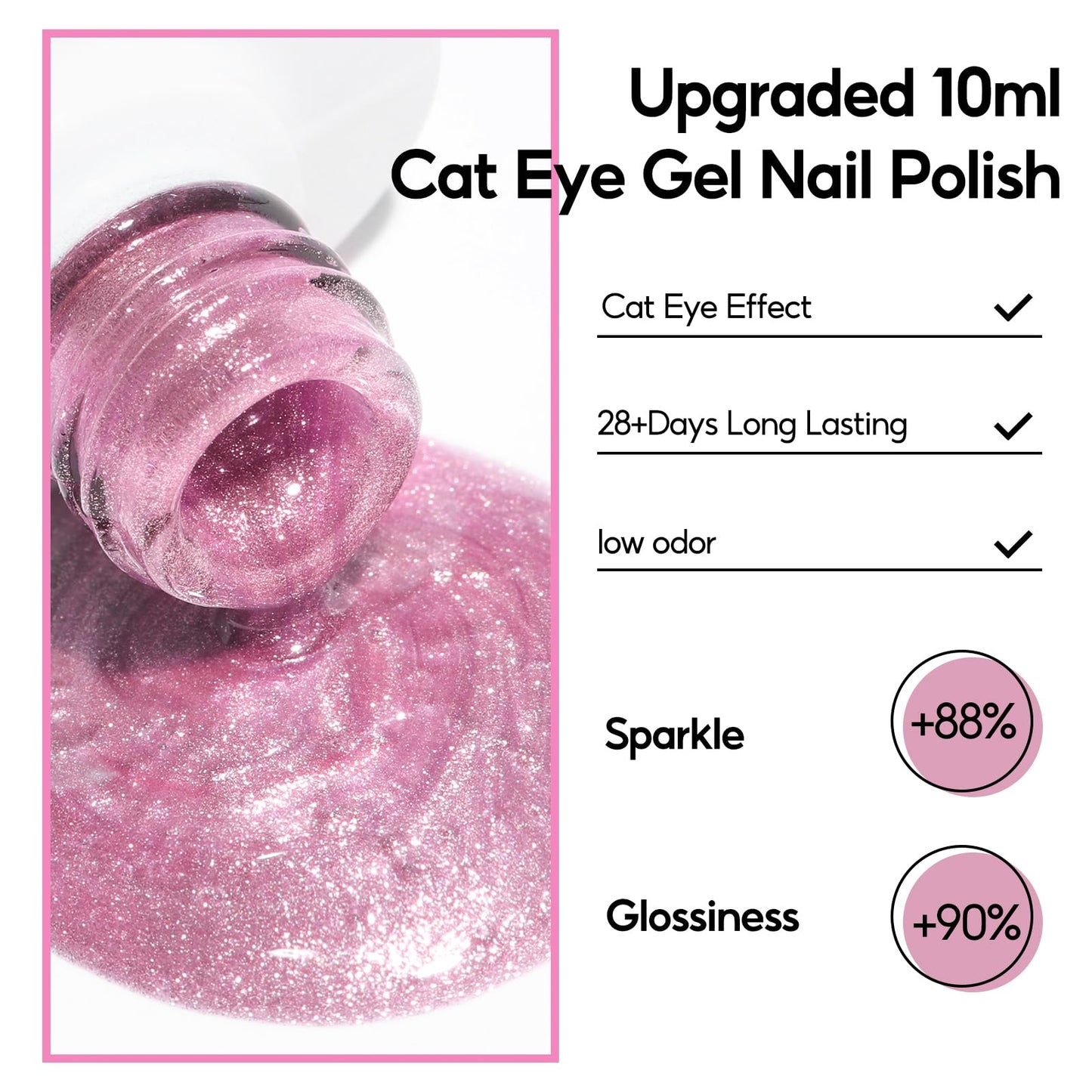 PEACECOLOR Cat Eye Gel Nail Polish Set, 6 Colors Spring Blue Green Pink Glitter Manicure Starter Kit for Salon Need Lamp Curing Nail Art DIY at Home1
