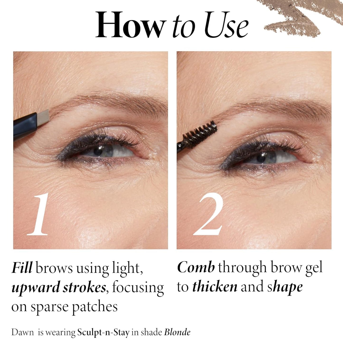 LAURA GELLER NEW YORK Sculpt-n-Stay 2-in-1 Waterproof Eyebrow Pencil & Brow Gel – Taupe – Fills Sparse Brows, Defines & Sets – Smudge-Proof, Long-Lasting, Natural Finish