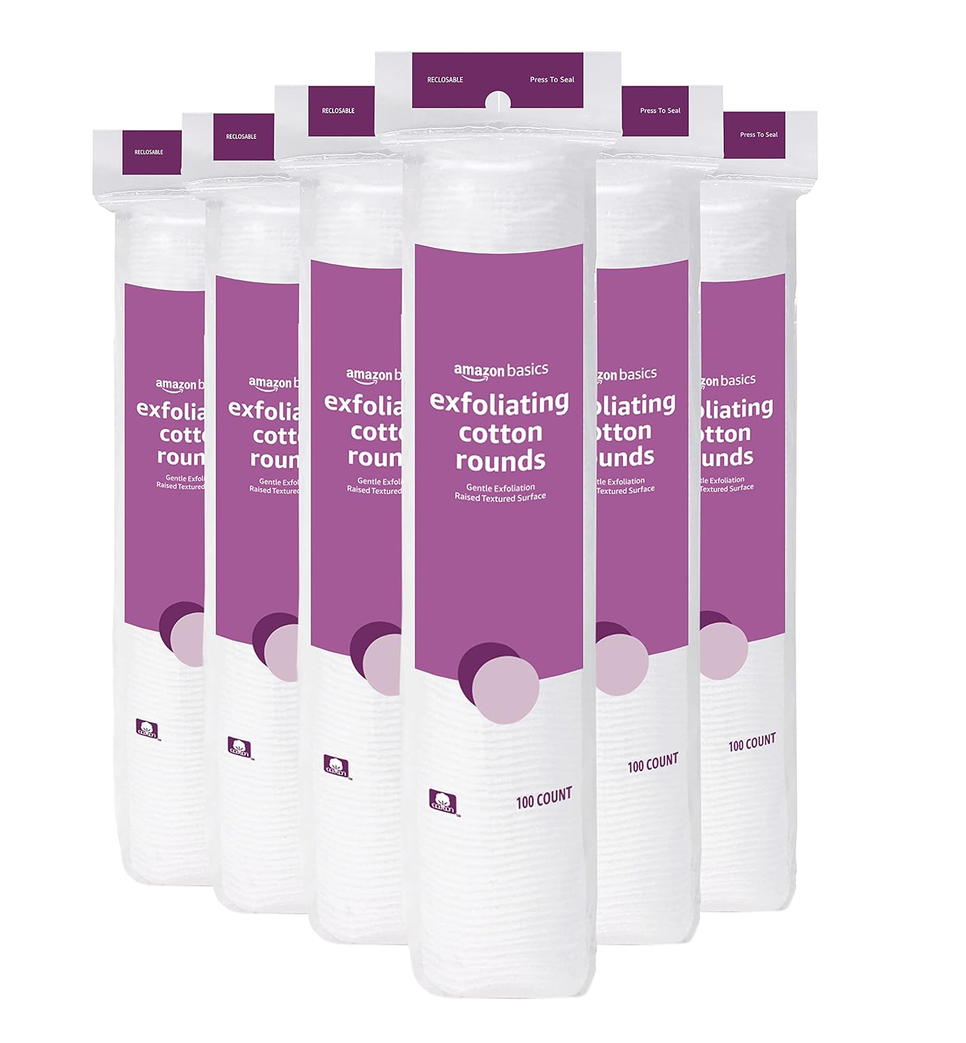 Exfoliating Makeup Remover Cotton Rounds - Dual-Sided Textured, 100 Count