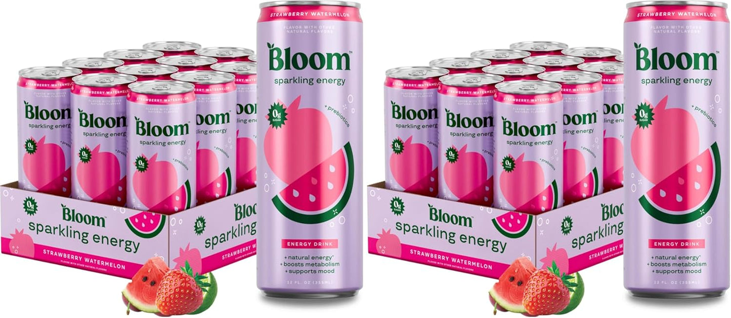 Sparkling Energy Drink Variety Pack - Natural Caffeine, Zero Sugar, 180mg - Antioxidant-Rich, Prebiotics | 12oz, 12 Pack