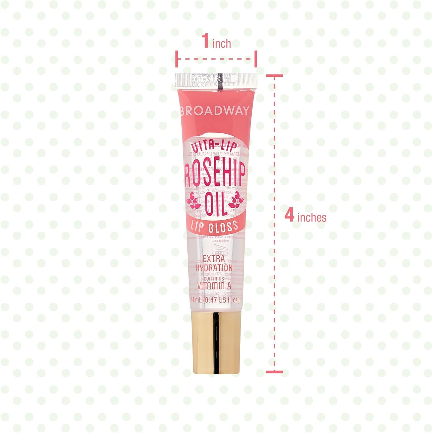 Ruby Kisses Vita-Lip Clear Lip Gloss - Ultra-Hydrating Rosehip Oil Formula | 48 Pack, Non-Sticky High-Shine Finish