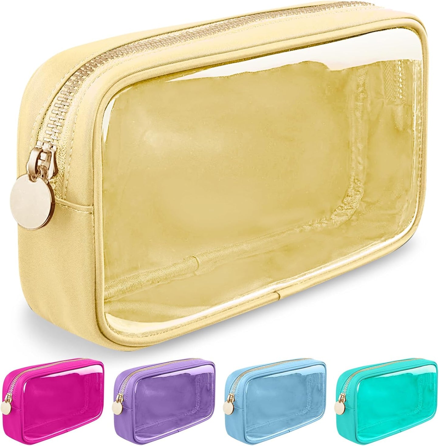 Floral Makeup Bag - Cute Pink Nylon Zipper Pouch for Travel | Waterproof Cosmetic Organizer for Women