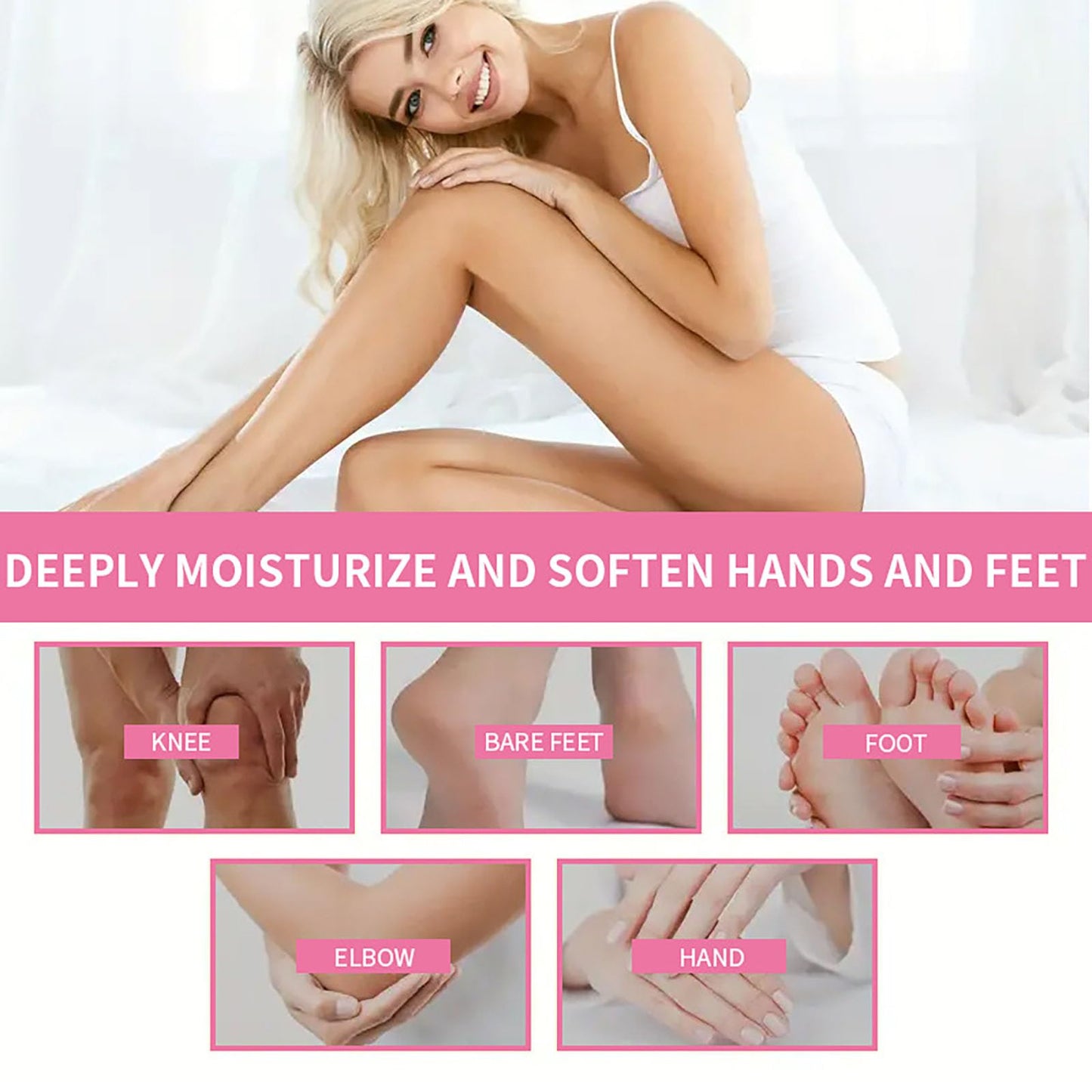 Grospe Hydrating and Anti-Cracking Foot Cream, Hand and Foot Stick Peach with Honey Hydrates and Repairs Dry Cracked Feet Moisturizer Balm for Smoothing and Soft Skin for Women and Men 1.41Oz