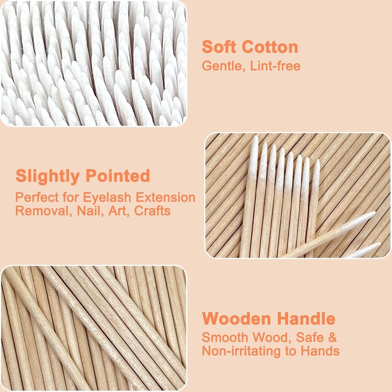 Double Pointed Cotton Swabs - 1000 Pcs Lint-Free Microblading Tool | 4 Inch Precision Makeup Applicators
