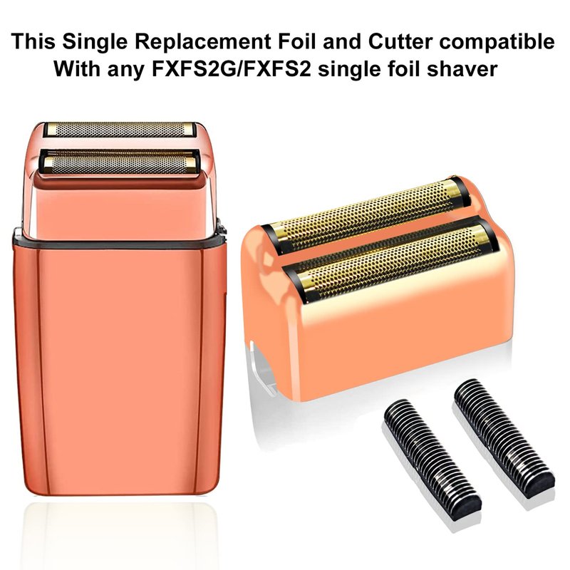 3 pack Professional Replacement Foil and Cutters for BaBylissPRO Barberology Double Foil Shaver, Compatible with BaBylissPRO Barberology FXFS2 Shaver，GoldRose Gold