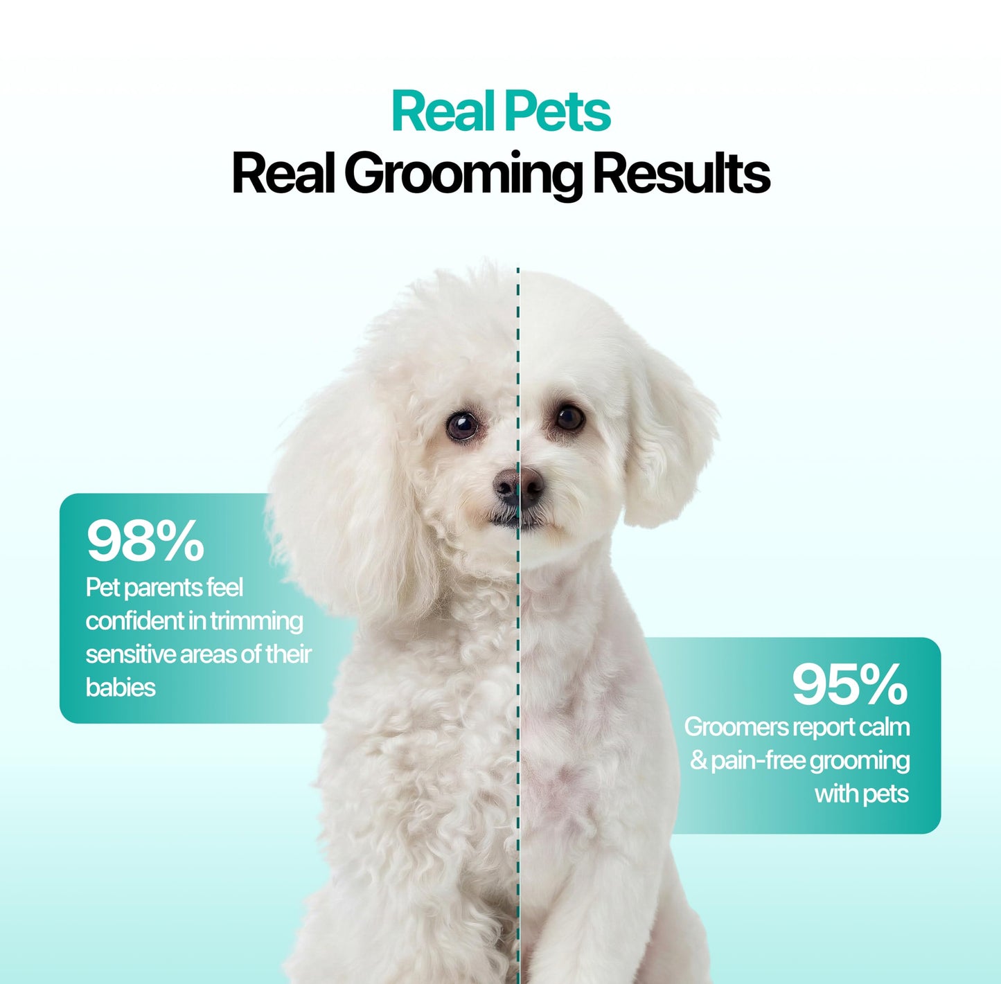 JOYZZE Hornet Mini Trimmer - Compact and Portable Pet Trimming Clippers for Grooming - Low Noise, Rechargeable Cordless Dog Hair Grooming Clippers - Teal